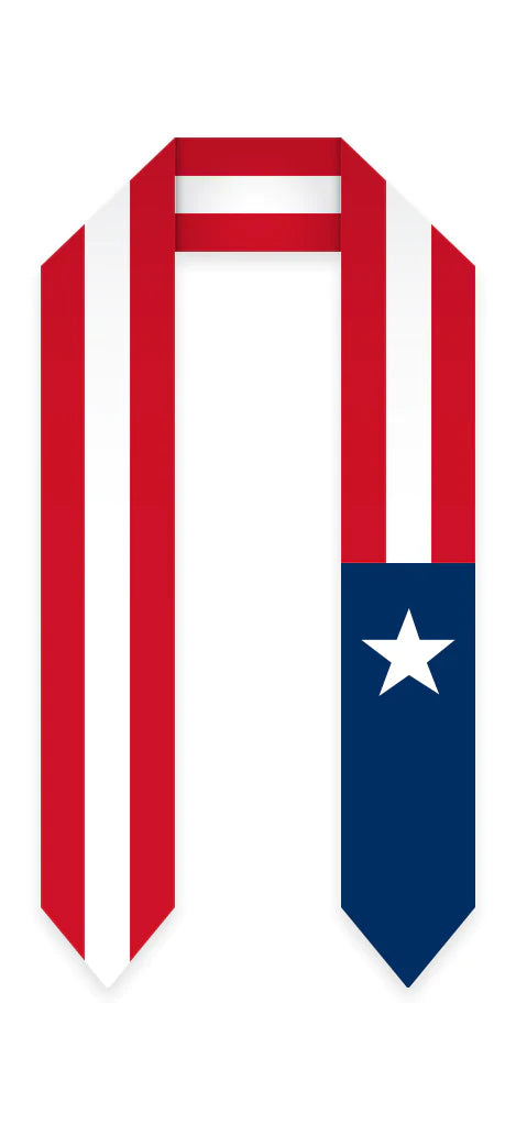 Puerto Rico Graduation Stole with Afghanistan Flag - Cultural Pride Sash for Graduation Ceremonies & Multicultural Events