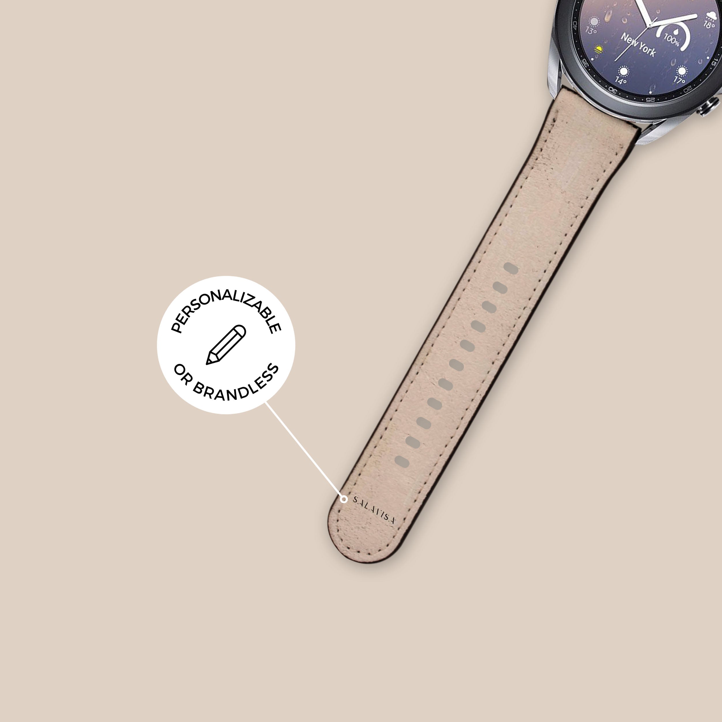 Premium Rose Beige Clay Galaxy Watch Band - Soft Silicone Strap for Samsung Galaxy Watch 4/5/6 - Stylish & Comfortable for Workouts, Running & Everyday Wear