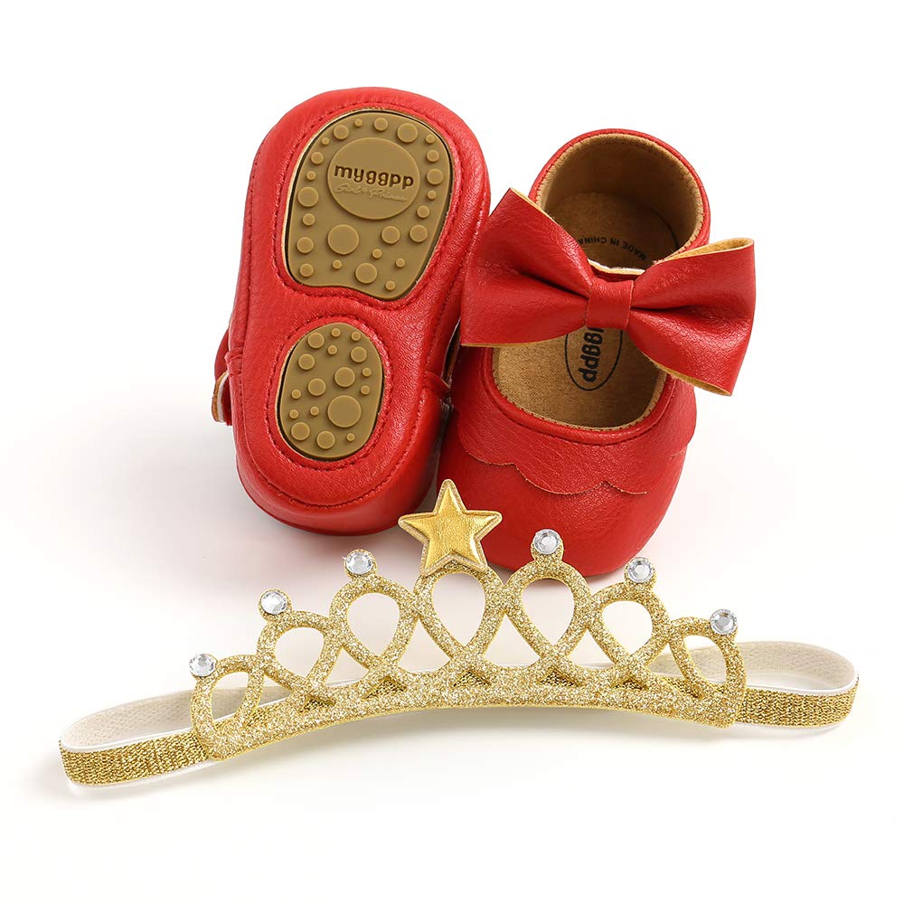 Premium Baby Girl Shoes - Soft Sole Infant Toddler Walking Shoes | Cute Mary Jane Princess Flats for Prewalkers & Weddings | Comfortable Crib Shoes for Newborns & Special Occasions