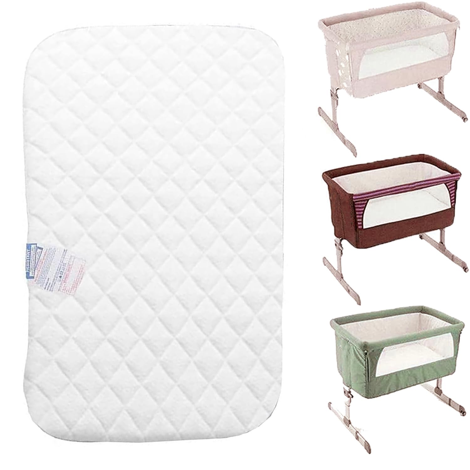 Brillars Baby Crib Mattress for Next to Me Cot Bed - Hypoallergenic Foam Mattress with Removable Quilt Cover (83x50x5cm) - Perfect for Travel, Nursery & Co-Sleeping