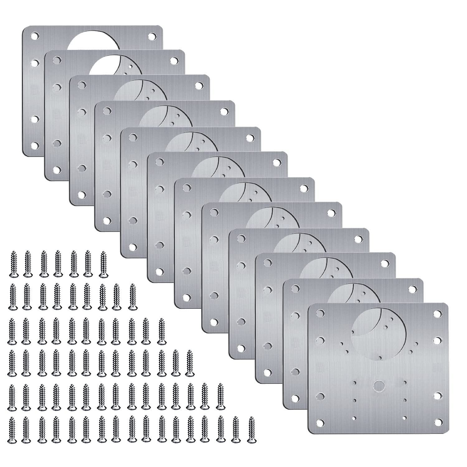 12PCS Stainless Steel Cabinet Hinges Repair Plate Kit - Heavy Duty Hinge Brackets for Kitchen Cupboard Door with Fixing Screws | Perfect for Cabinet Door Repair, DIY Home Improvement & Furniture Refurbishing