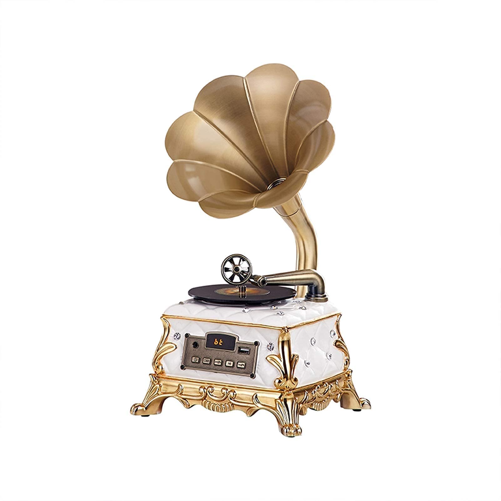 Vintage Record Player with Wireless Speakers - Retro Bluetooth Turntable for Vinyl Lovers | Perfect for Home Decor, Office & Gift Giving | Enjoy Classic Music in Living Room, Bedroom or Workspace