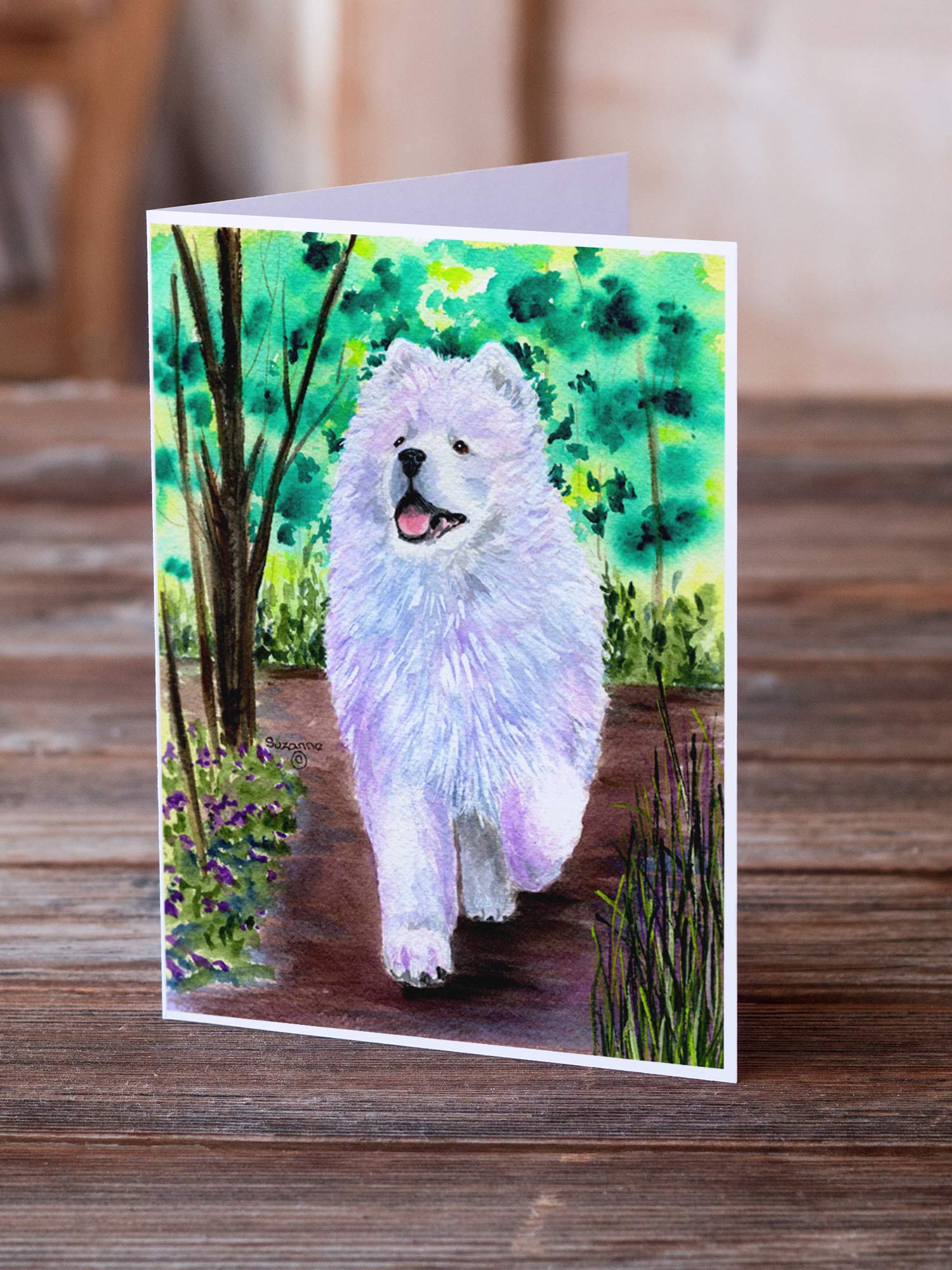 Samoyed Dog Greeting Cards - Pack of 8 Blank A7 (5x7) Note Cards with Envelopes | Whimsical Pet Lover Stationery for Birthdays, Thank You Notes & Holiday Cards | Perfect for Dog Owners & Animal Lovers