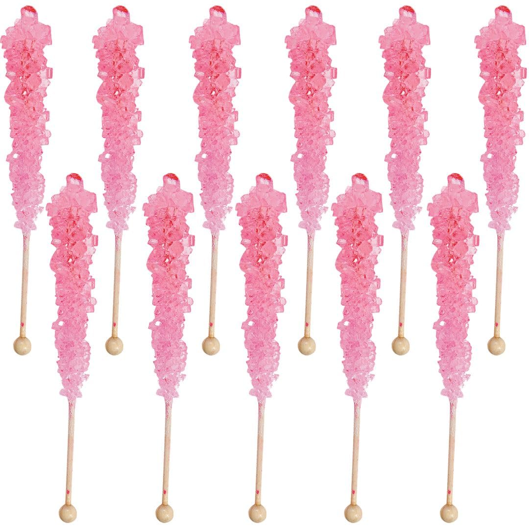Fun Express Pink Rock Candy Pop Sticks - Bulk Pack for VBS Vacation Bible School, Church Events & Party Decorations - Sweet Treats for Kids, Candy Buffets & Themed Celebrations