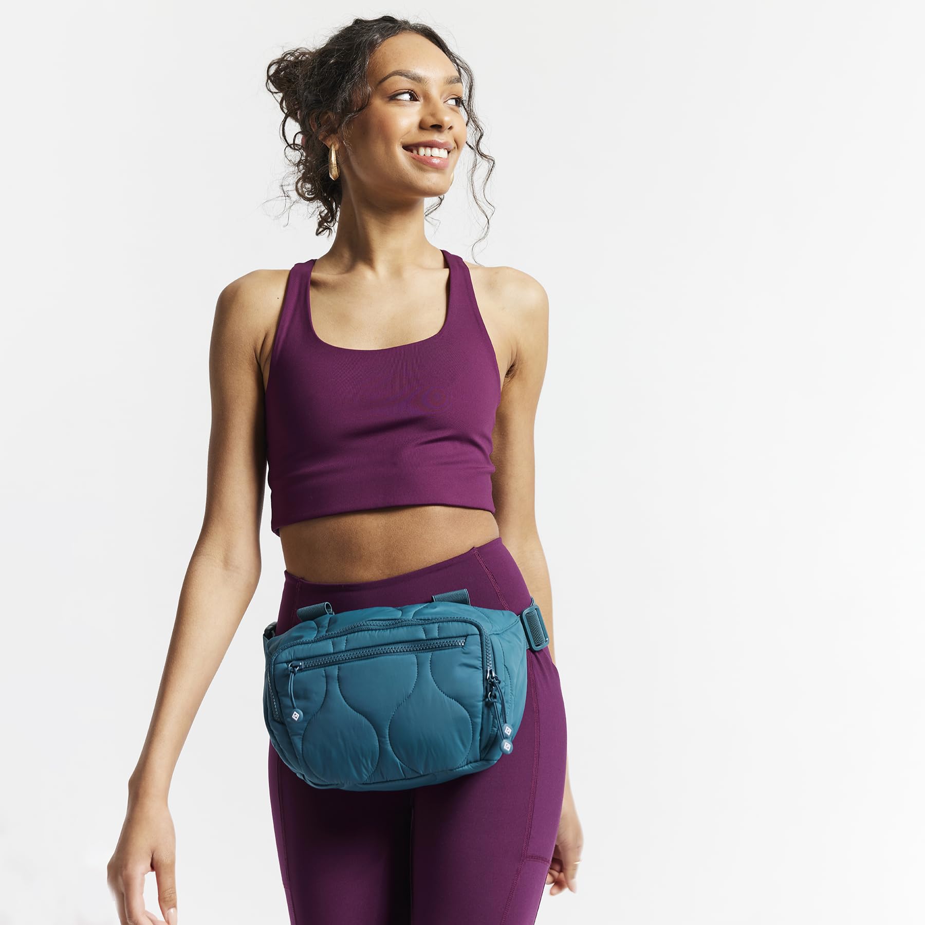 Vera Bradley Women's Lightweight Crossbody Sling Bag - Adjustable Belt Bag for Travel, Running & Daily Use | Peacock Feather Print | One Size Fits All | Perfect for Gym, Shopping & Outdoor Activities