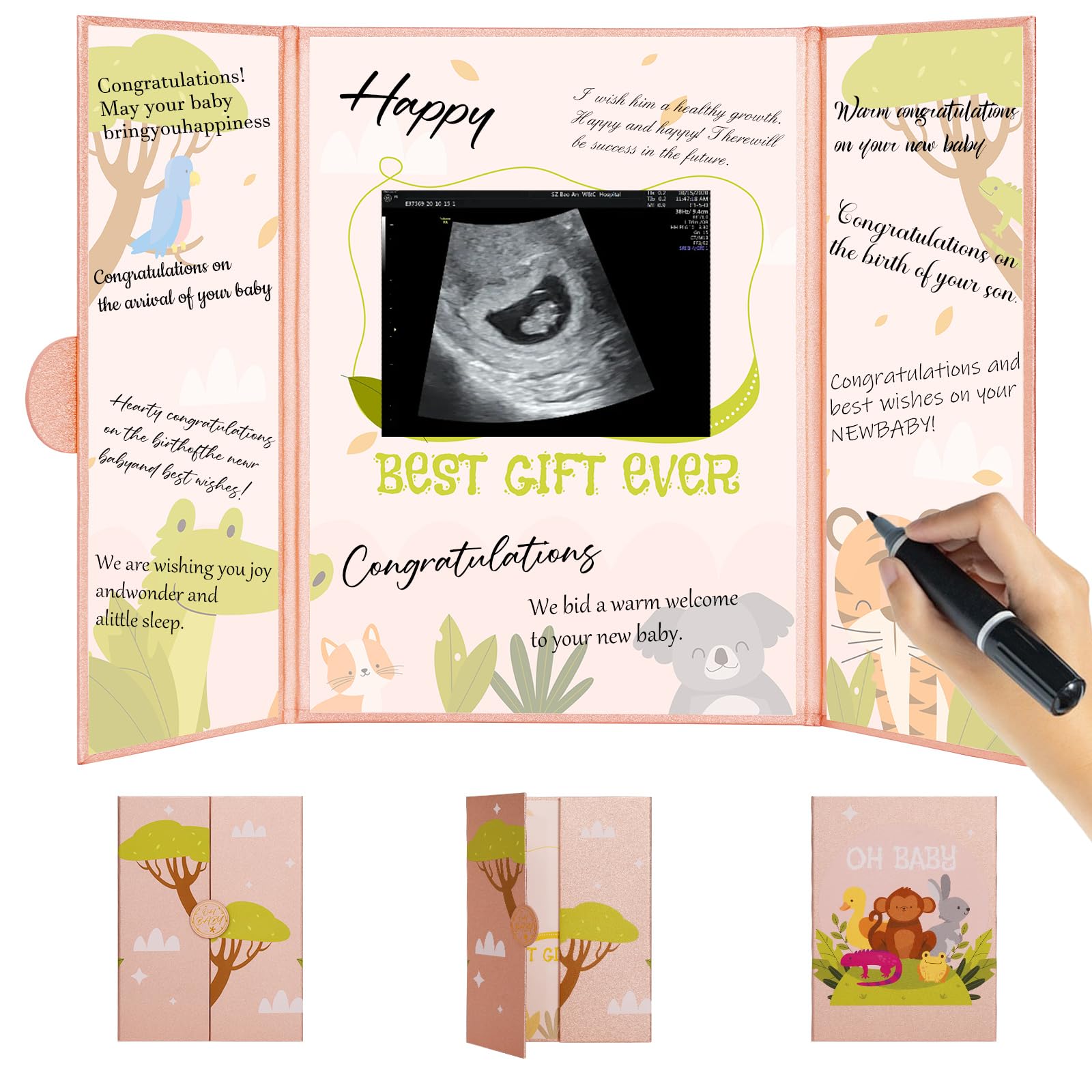 Elegant Rose Gold Baby Shower Guest Book Alternative - Creative Signature Board Keepsake for Boys & Girls - Perfect for Baby Shower Decorations, Gender Reveal Parties & Nursery Wall Art