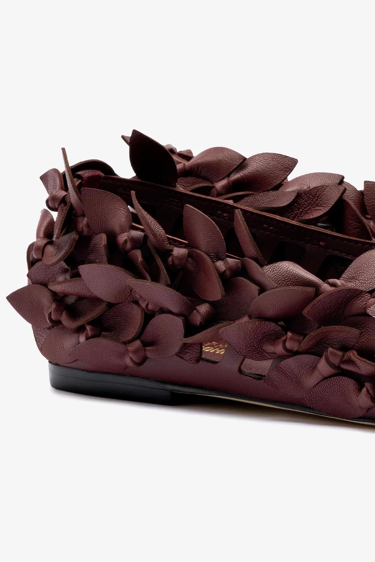 Larroudé x Jonathan Cohen Burgundy Leather Ballet Flats - Comfortable & Stylish Women's Shoes for Work, Parties & Everyday Wear