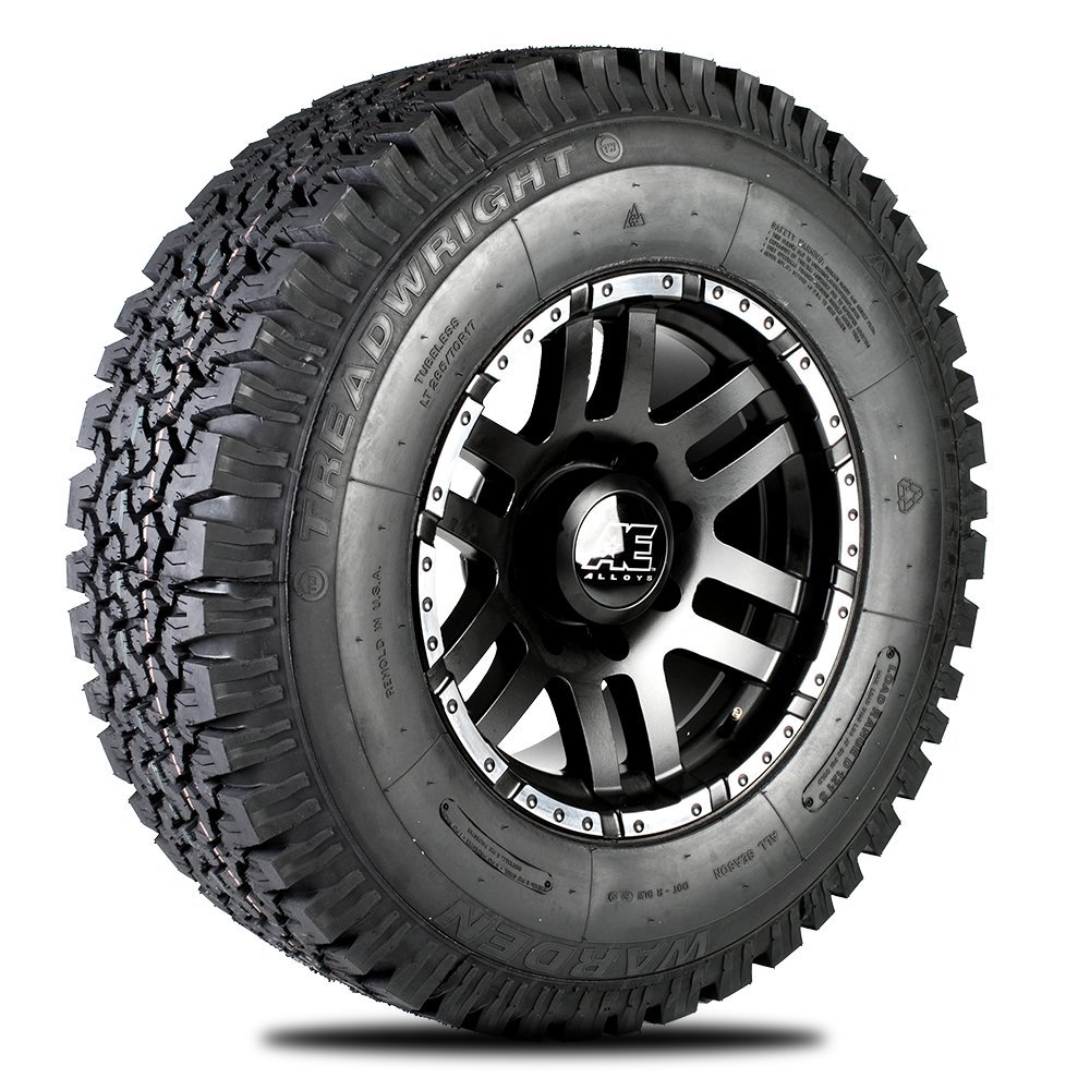 TreadWright WARDEN I A/T All-Terrain Tire - LT265/70R17E Load Range E - Remanufactured in USA - Perfect for Off-Roading, Trucks & SUVs