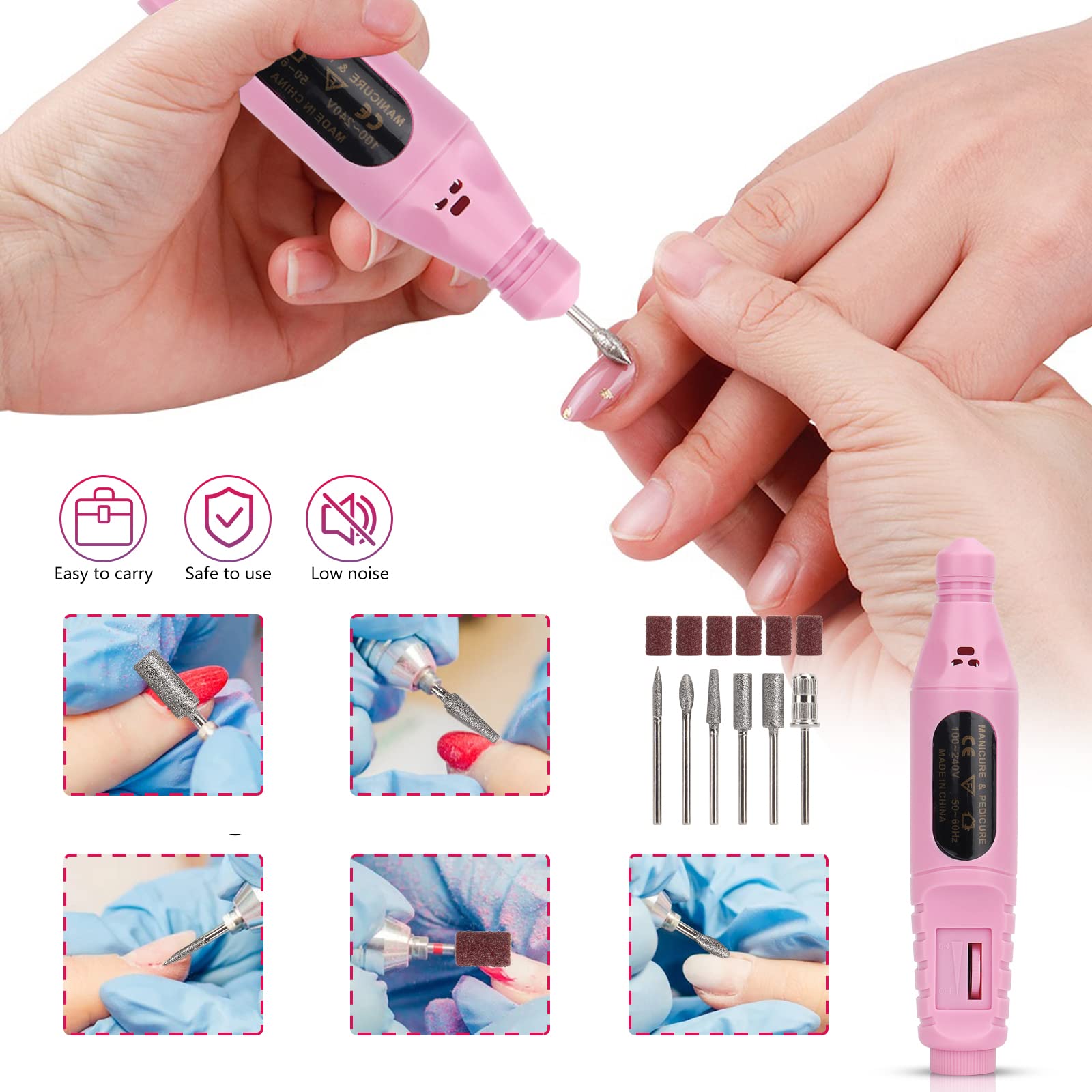 Professional Nail Practice Hand for Acrylic Nails - Flexible Rubber Training Hand with Nail Drill & Dryer Lamp - 12 Color Acrylic Powder Kit for Beginners - Perfect for Salon Training & Home Nail Art Practice