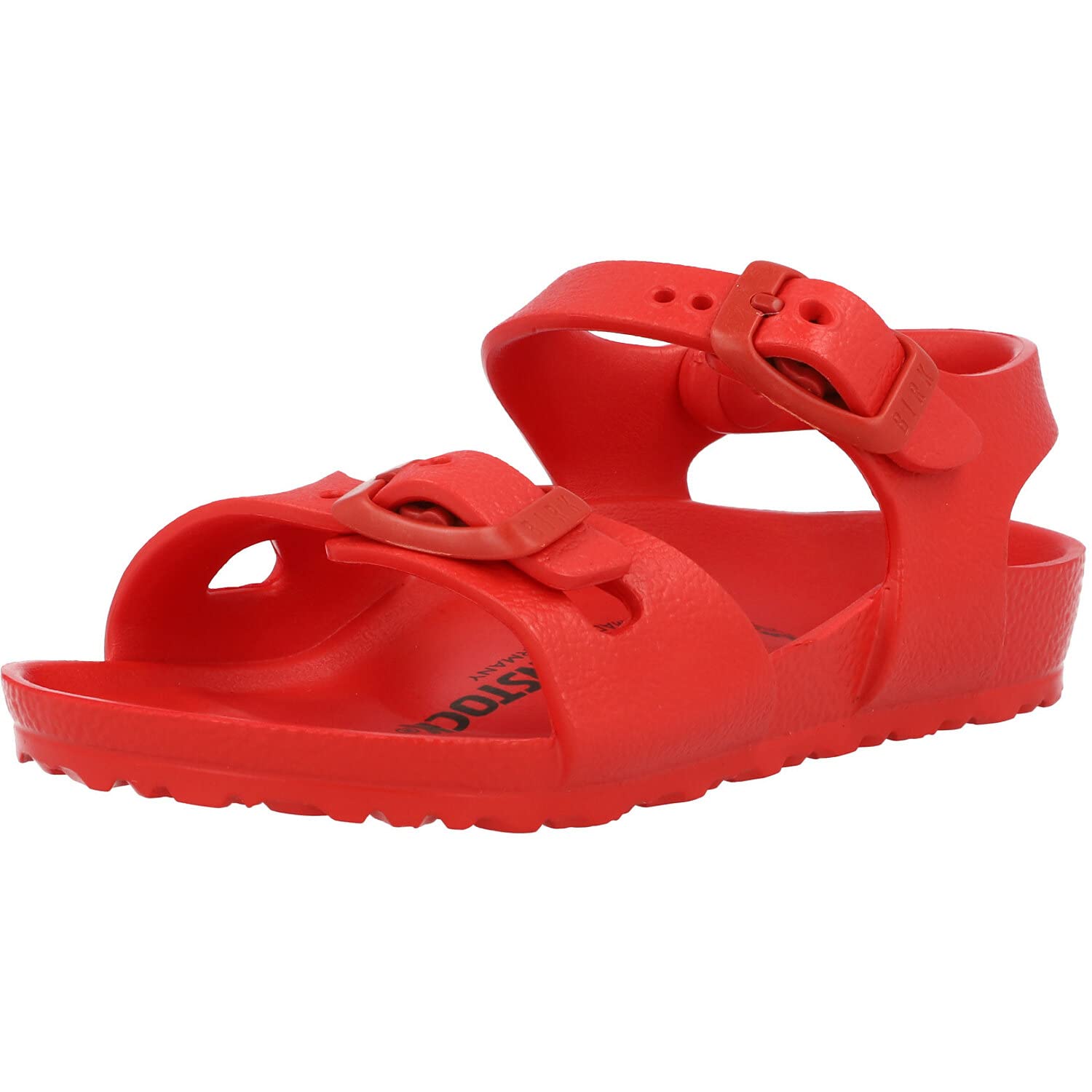 Birkenstock Rio Kids EVA Active Red Slides Sandals - Lightweight Waterproof Beach Shoes for Boys & Girls - Perfect for Pool, Beach, and Summer Outdoor Activities
