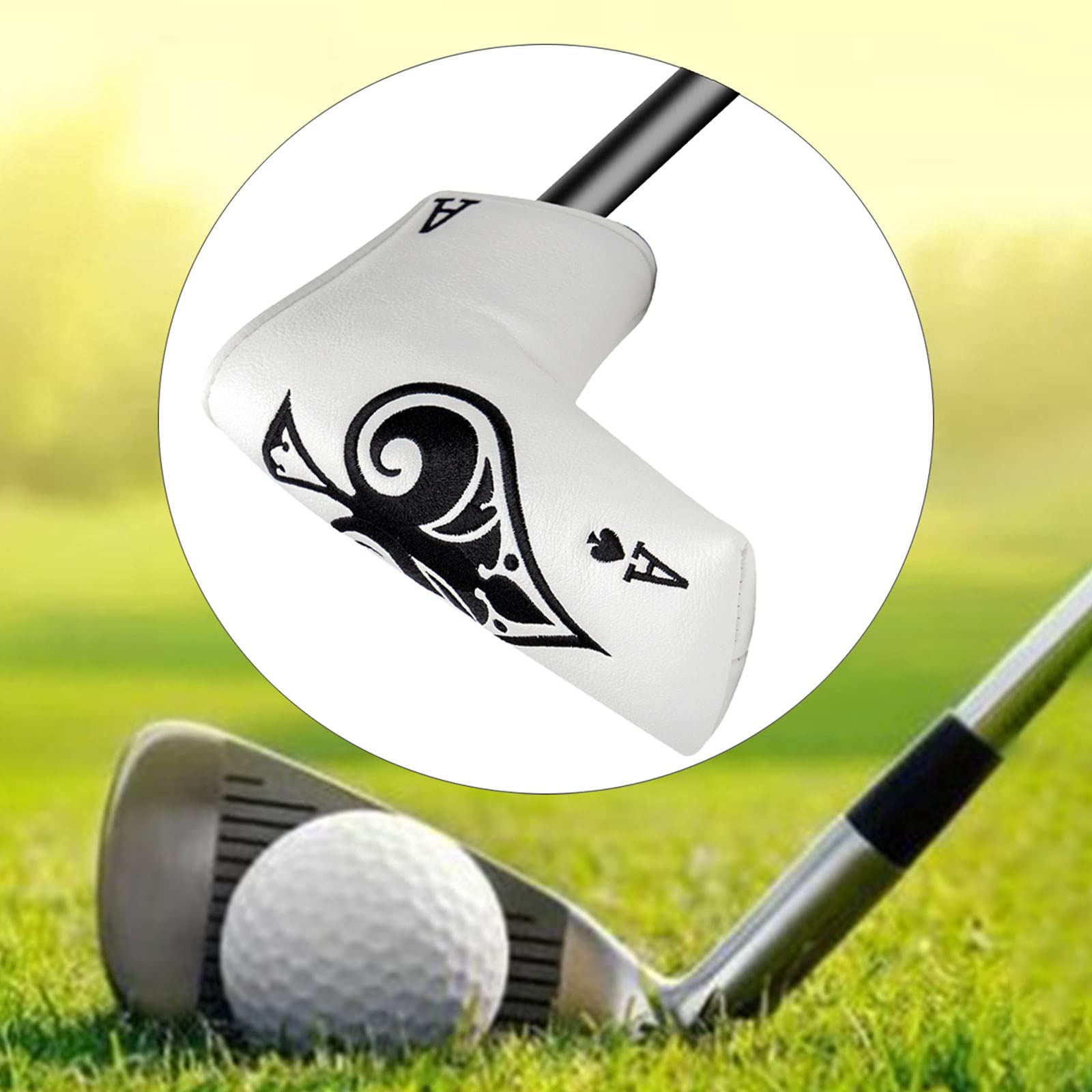 Waterproof PU Golf Putter Head Cover - Blade Protector with Embroidery for Standard Putters | Durable Club Protection for Rainy Days & Course Play
