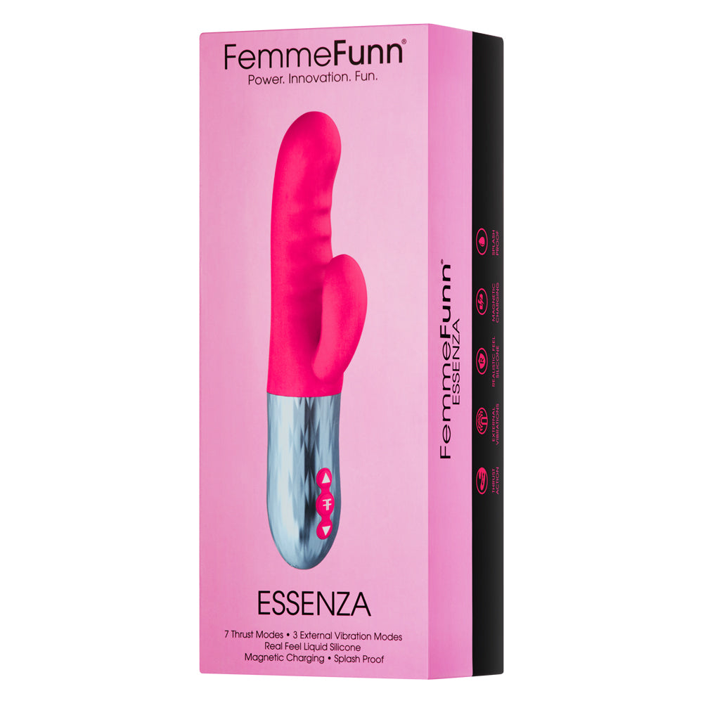 FemmeFunn Essenza Thrusting Rabbit Vibrator - Powerful Dual Stimulation for Women, G-Spot & Clitoral Pleasure - Perfect for Solo Play & Couples Intimacy
