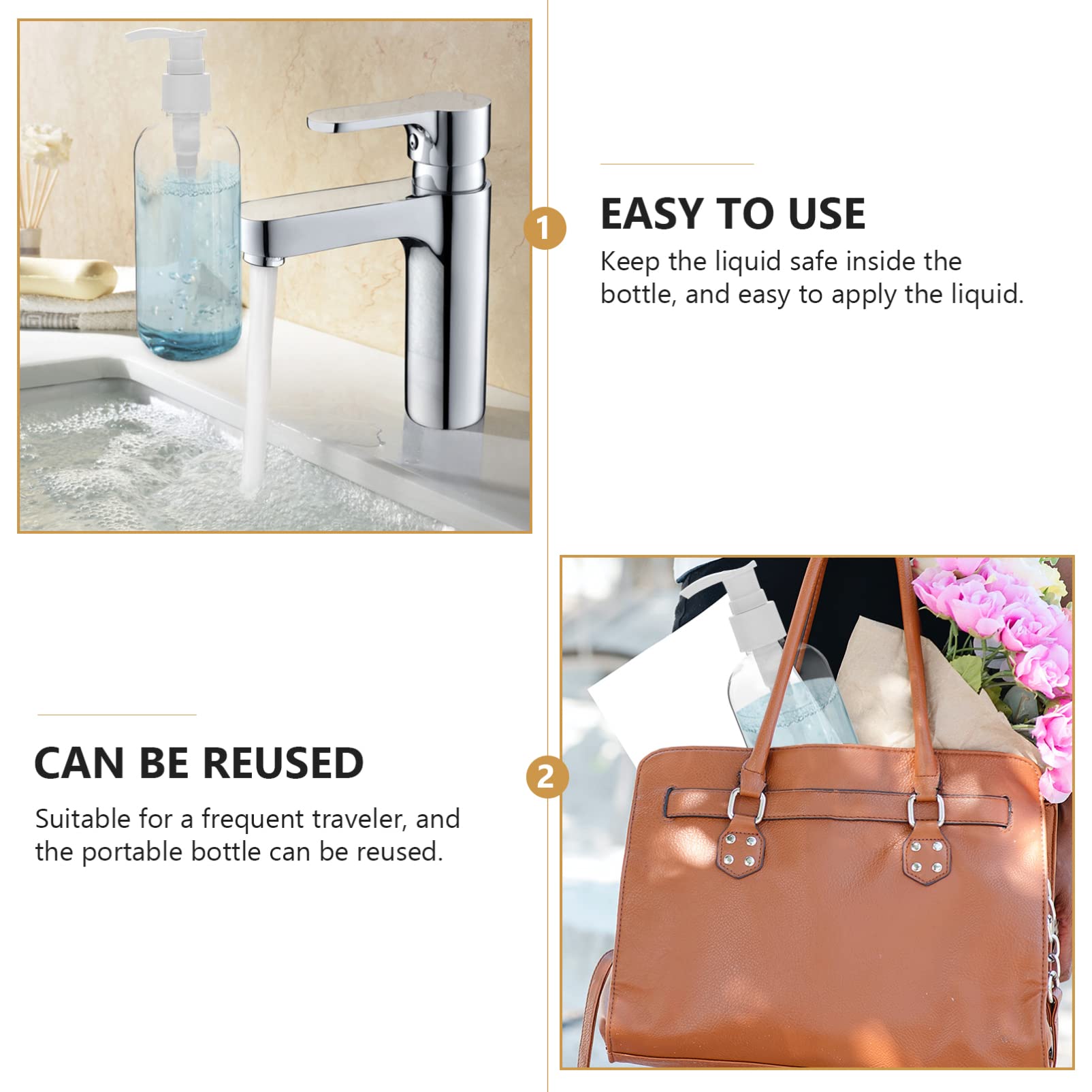 5Pcs Bathroom Lotion Dispensers | Pet Shampoo Shower Bottles | Creative Refillable Pump Bottles for Home | Perfect for Bathroom, Shower & Pet Grooming Station