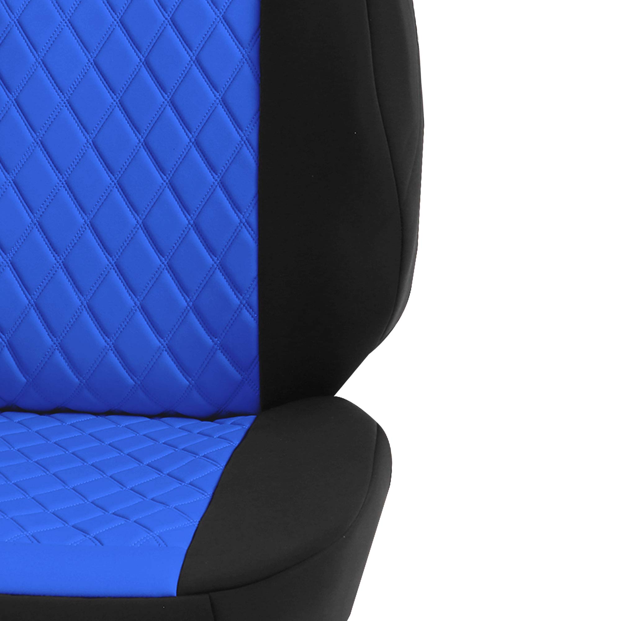 FH Group Neosupreme Water Resistant Car Seat Covers - 2 Pack Universal Fit Seat Protectors for Cars, Trucks & SUVs (Blue/Black) - Comfortable Car Cushions for Long Drives & Road Trips