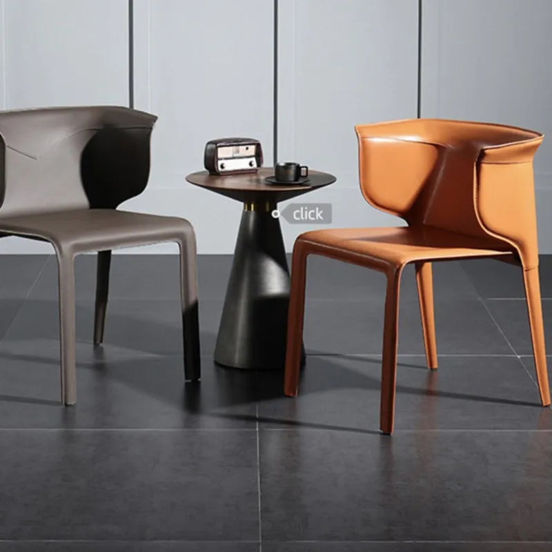 Premium Italian Saddle Leather Dining Chair - Handcrafted Luxury Seating for Elegant Home & Restaurant Decor | Perfect for Formal Dining Rooms, Kitchen Islands & Fine Dining Establishments