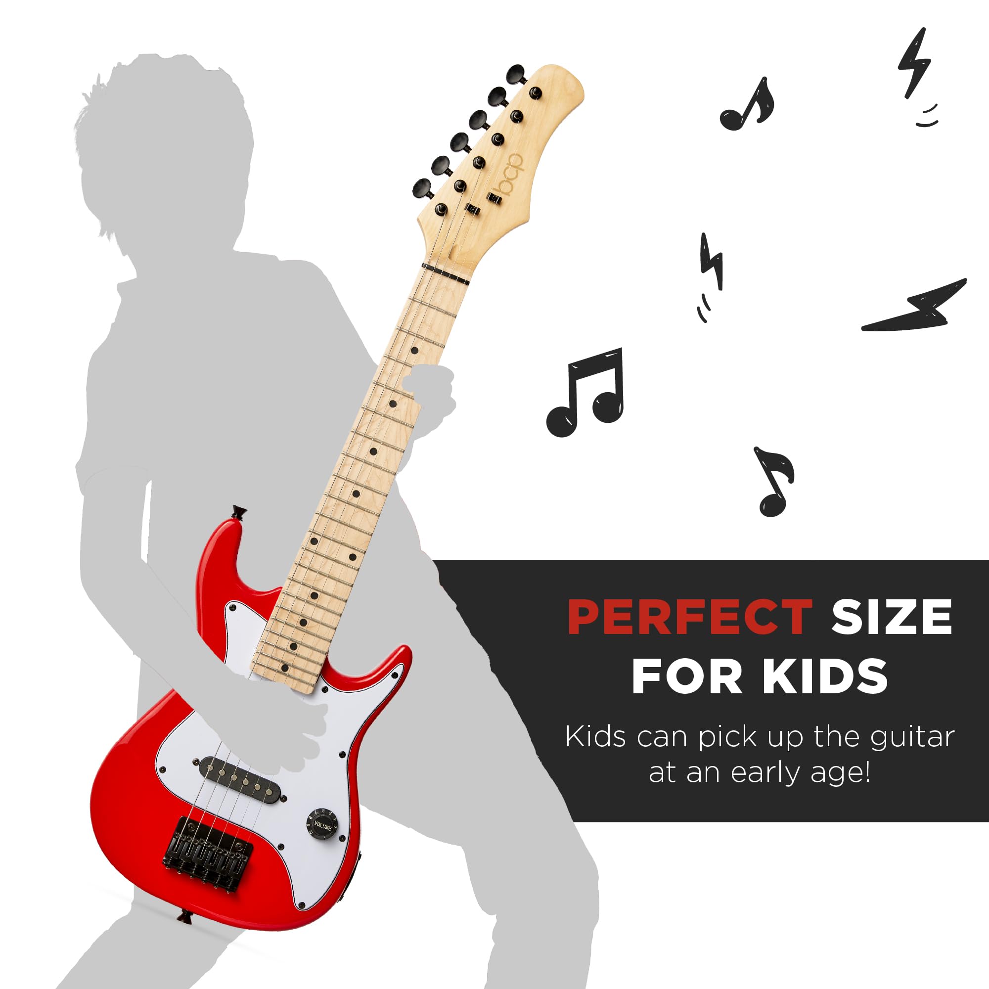 Best Choice Products 30-inch Kids Electric Guitar Beginner Starter Kit with 5W Amplifier, Strap, Gig Bag, Strings & Picks - Metallic Red | Perfect for Kids Learning Guitar, Birthday Gifts & Music Practice at Home