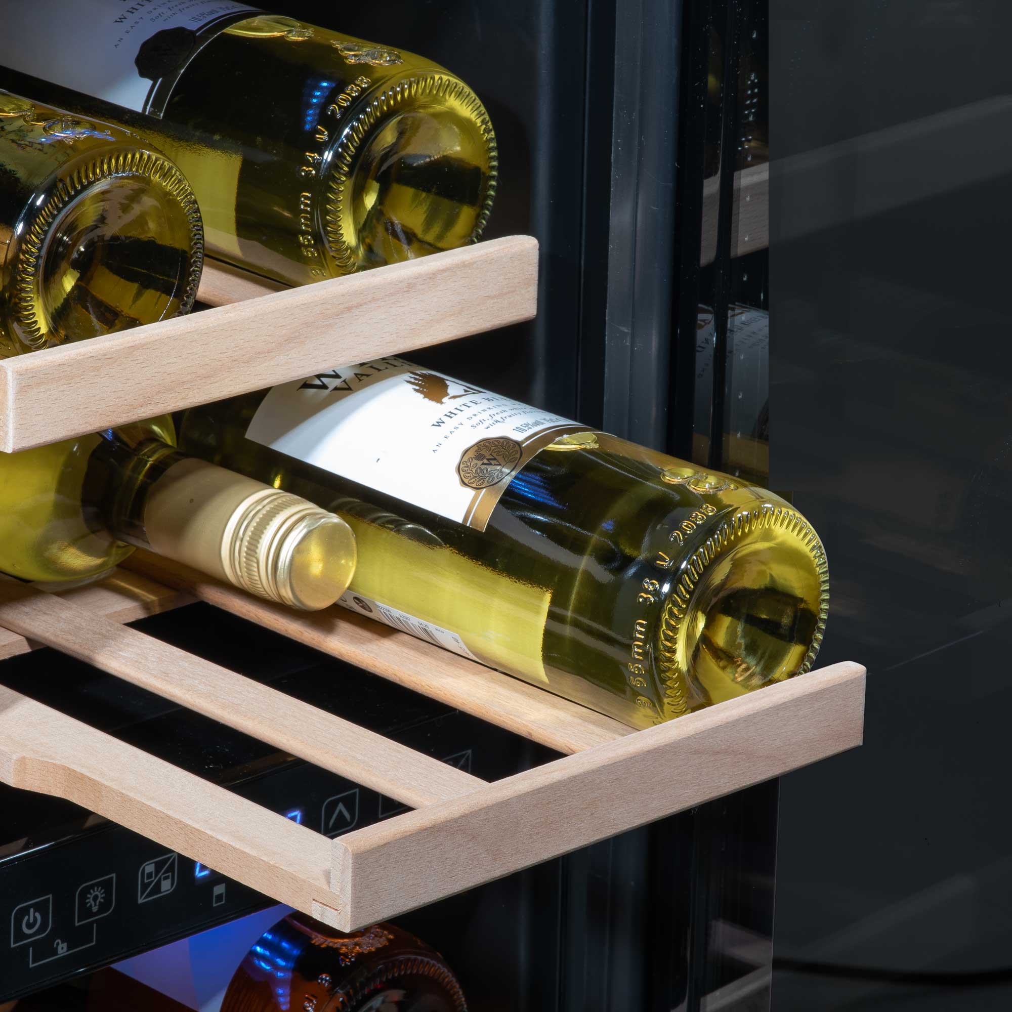 Baridi 17 Bottle Dual Zone Built-In Wine Cooler Refrigerator - 30cm Slim Design, Touch Screen Control, Black (DH204) - Perfect for Kitchen, Bar, Dining Room & Wine Cellar Storage