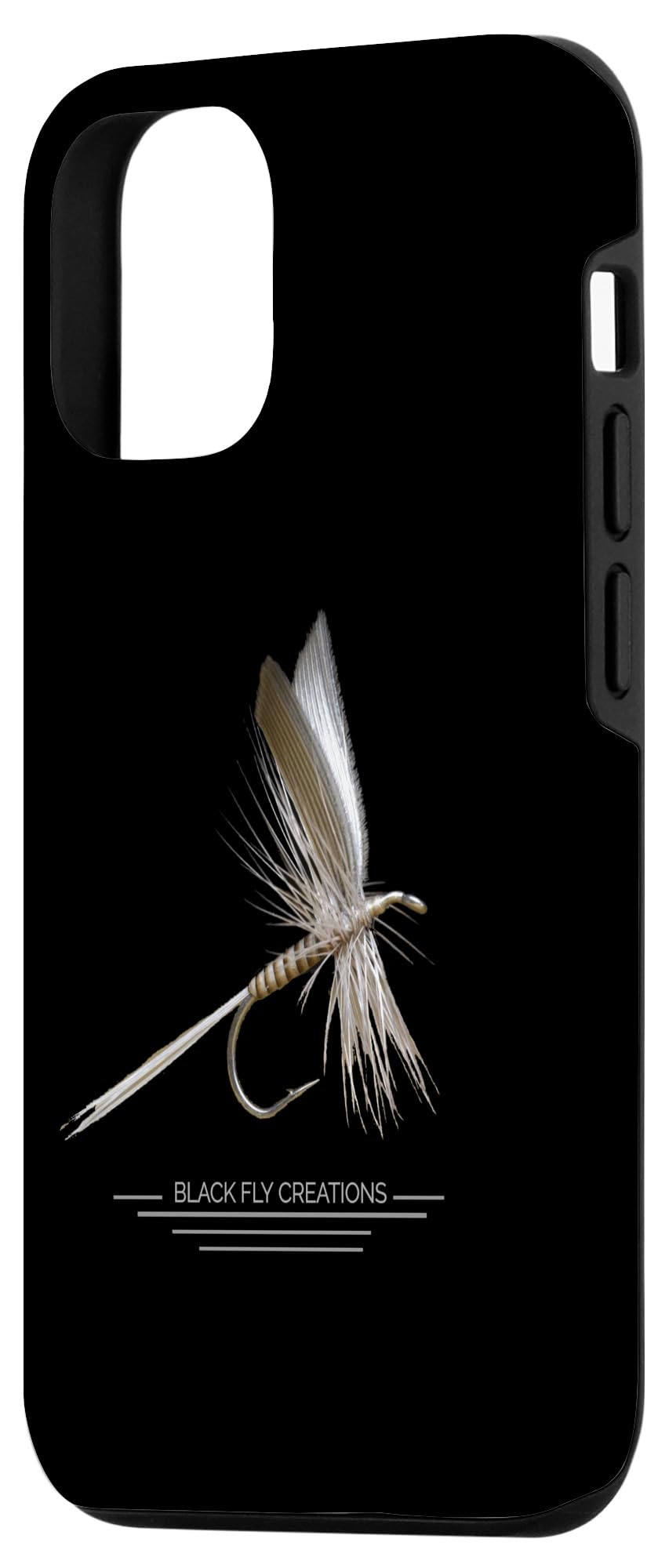Premium iPhone 12/12 Pro Fly Fishing Phone Case - Waterproof & Durable Cover with Black Fly Dry Flies PMD Mayfly Design - Perfect for Outdoor Fishing, Hiking & Adventure Activities