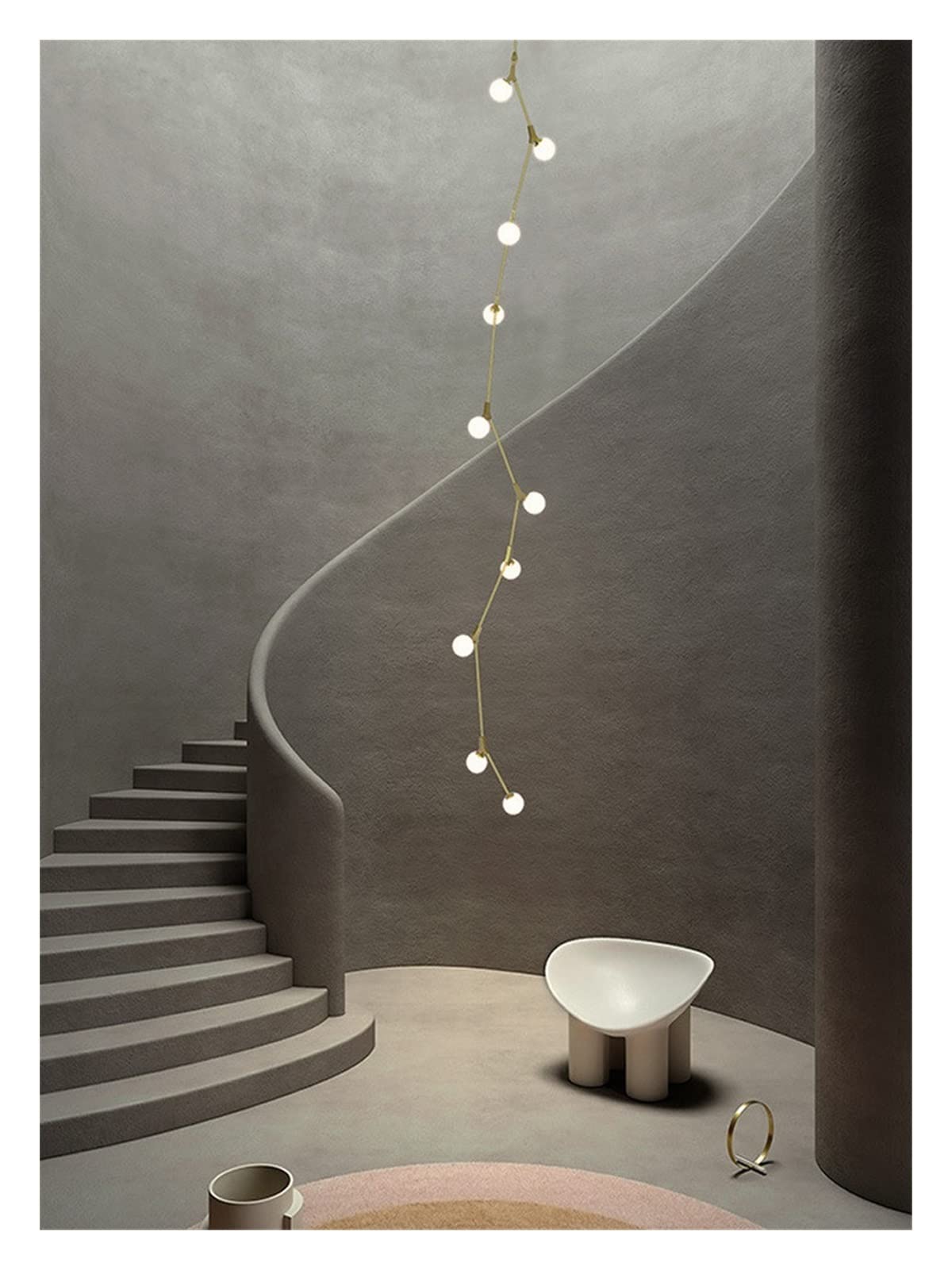 Modern LED Chandelier - Creative Vine Design Crystal Ceiling Light for Villa, Staircase, Hotel & Duplex Apartment Decor | Warm White Lighting | Perfect for Dining Room, Living Room & Bedroom
