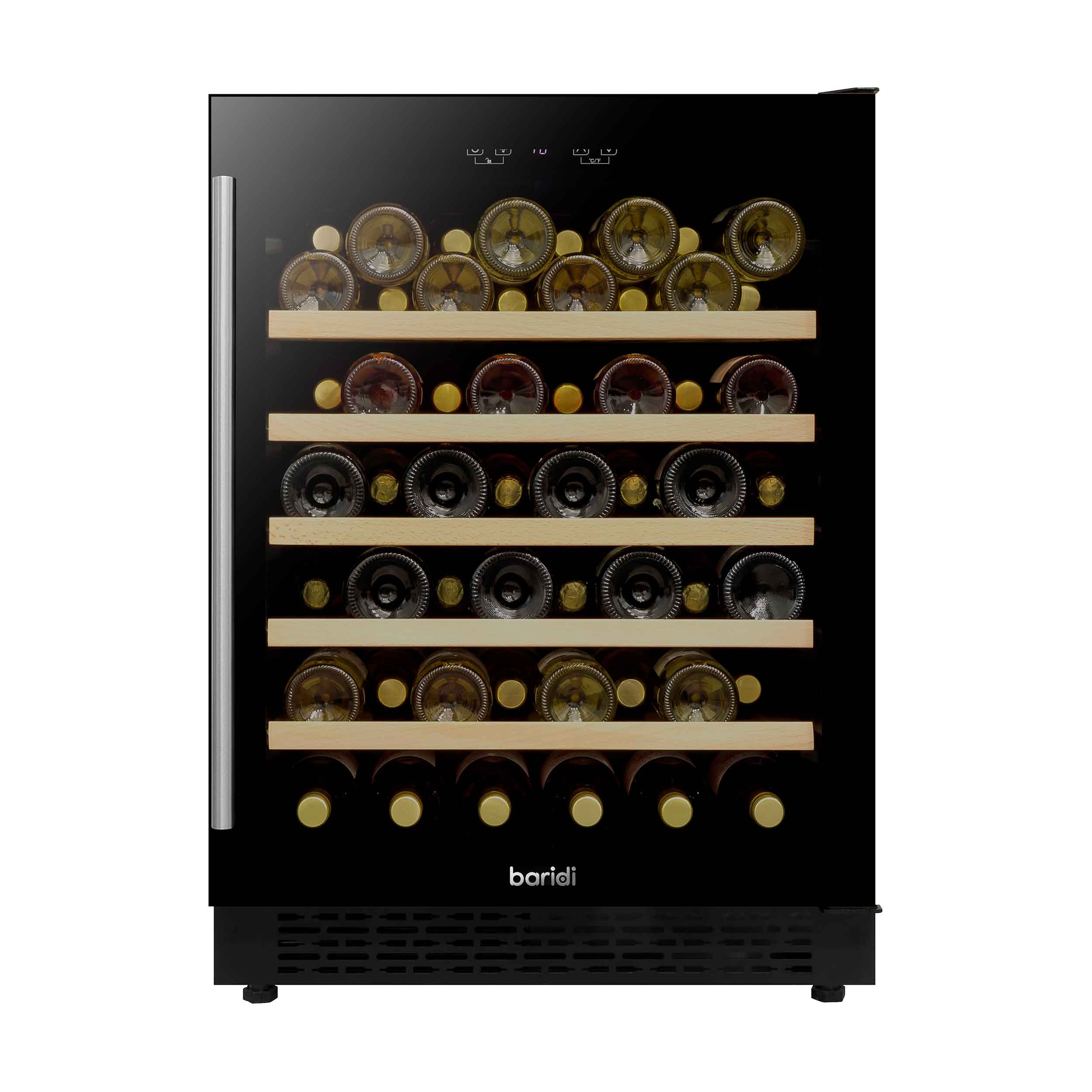 54 Bottle Wine Cooler Refrigerator - Digital Touch Screen Control, Built-in & Freestanding, Energy Efficient - Perfect for Home Bars, Restaurants & Wine Cellars (Black, Model DH78)
