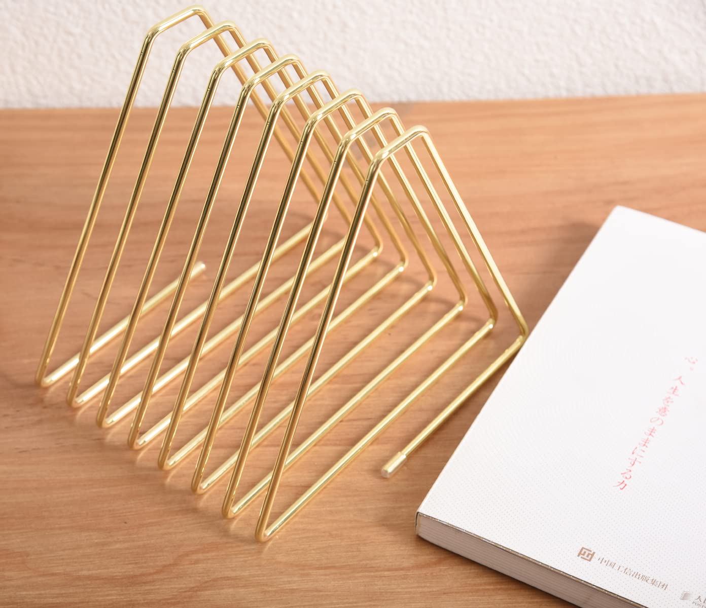 JIARI Adjustable Telescopic Bookend - 7-Section Decorative Book Organizer & Magazine Holder for Desktop, Bookshelf, Office - Gold | Perfect for Home, Office & School Organization