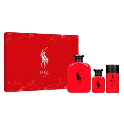 Ralph Lauren Polo Red 3-Piece Cologne Gift Set for Men - Eau De Toilette Spray, Deodorant & Body Wash - Perfect for Holidays, Birthdays & Special Occasions