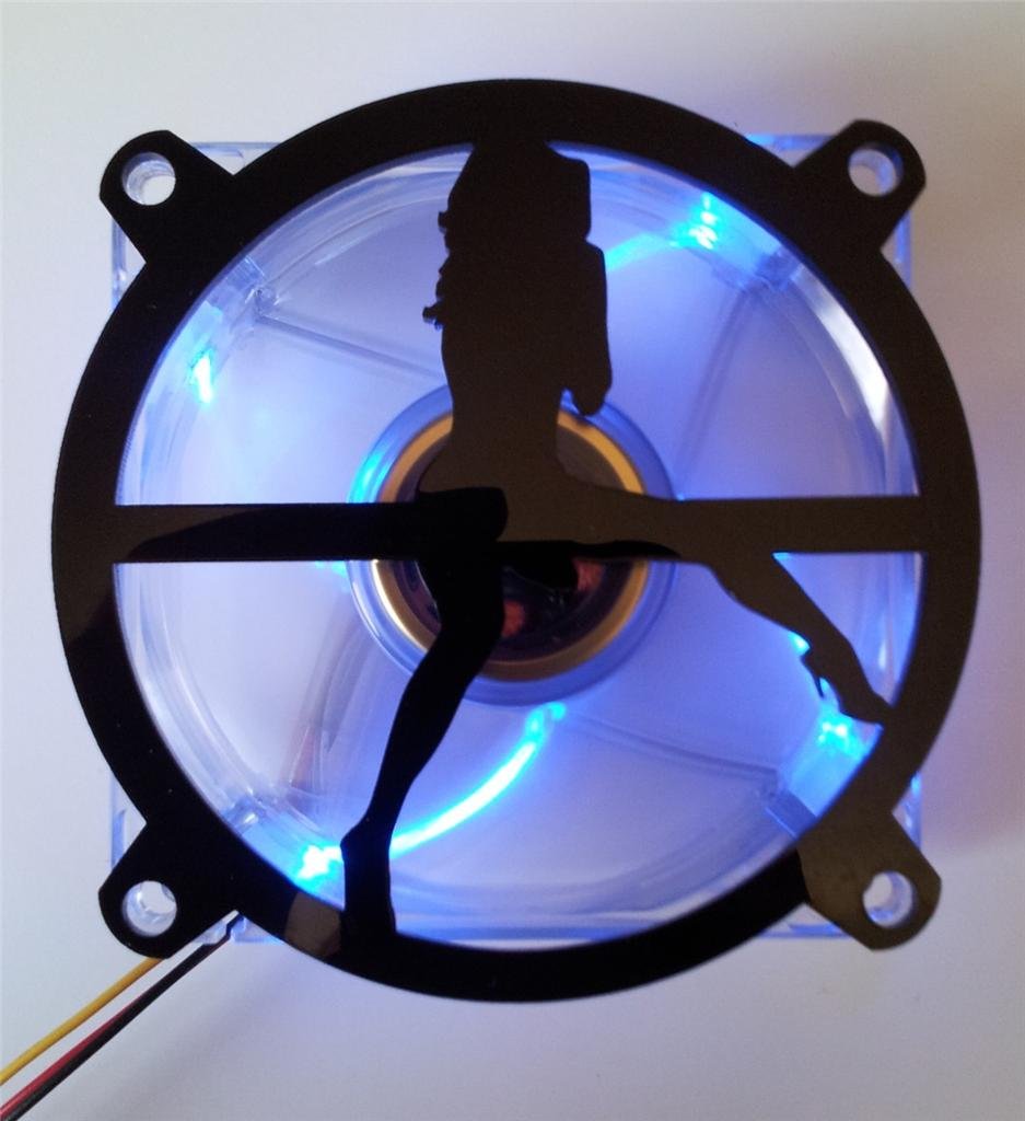 Custom Acrylic 140mm Computer Fan Grill - James Bond 007 Inspired Design for PC Case Modding & Gaming Setup - Perfect for Themed Builds and Cosplay Enthusiasts