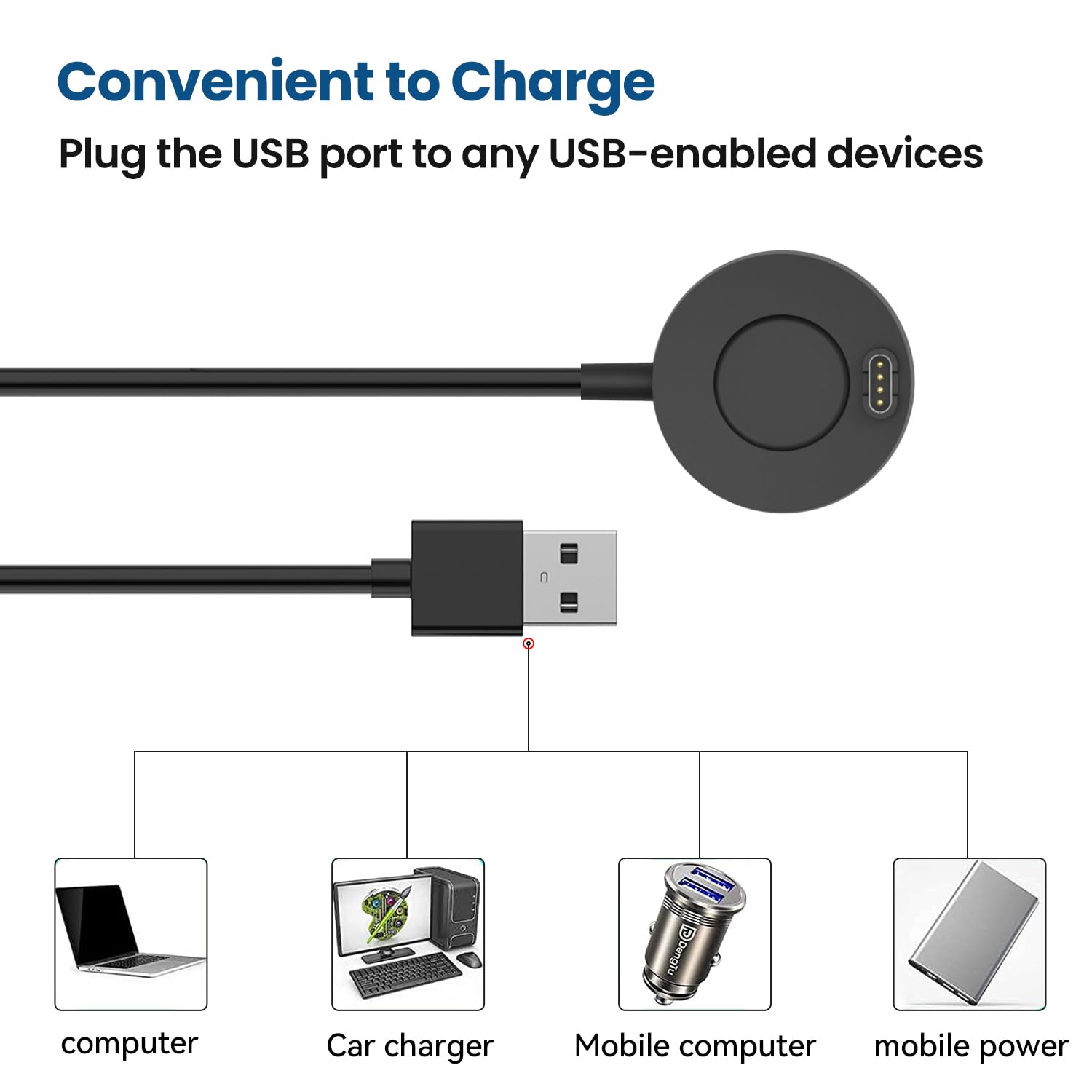 2-Pack Garmin Forerunner Charger - Compatible with Forerunner 165/55/955/965 - Replacement Charging Dock Cradle - Perfect for Running, Hiking & Fitness Tracking