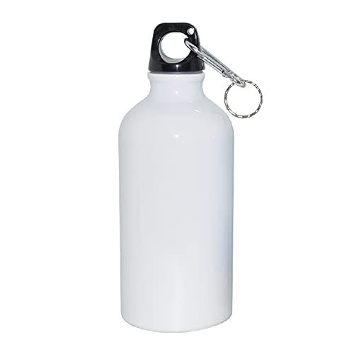 INTSUPERMAI 20-Pack 600ml Sublimation Aluminum Water Bottles - 10 White & 10 Silver Coated Bottles with Rubber Clamp & Safety Lock - Perfect for Sports, Gym, Hiking & Custom Gifts