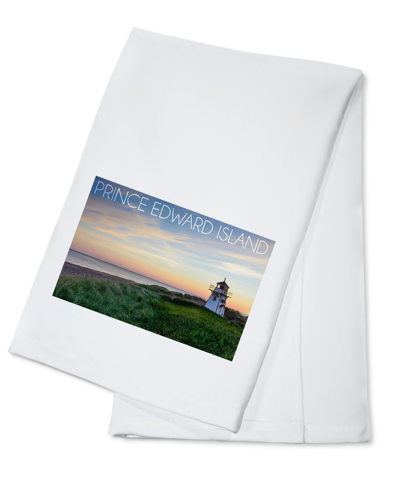 Canada Prince Edward Island Covehead Lighthouse Sunset 100% Cotton Tea Towel - Decorative Kitchen Hand Towel for Home Decor, Dish Drying & Coastal Themed Gifts
