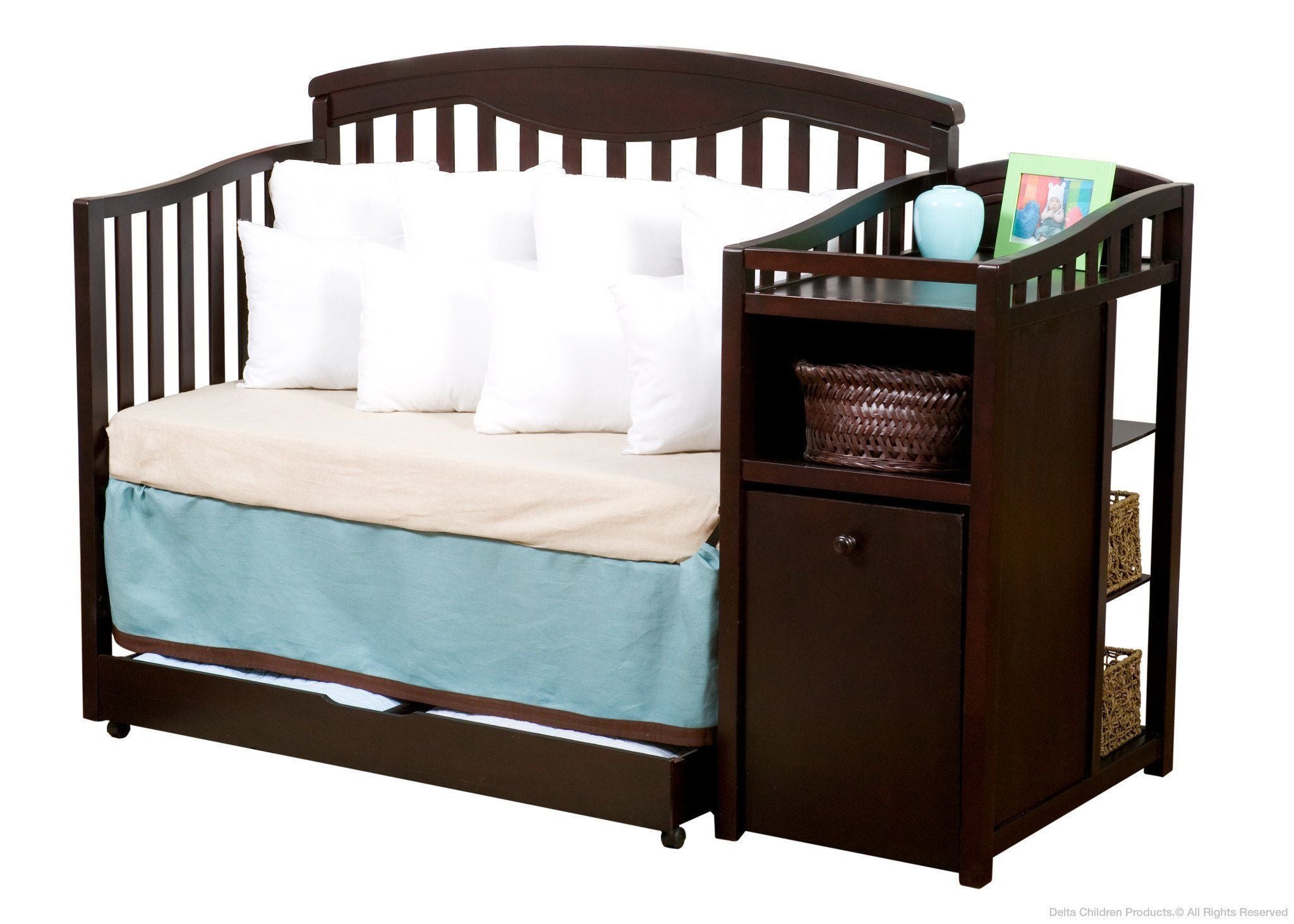 Cambridge Convertible Crib and Changer Set - 3-in-1 Baby Nursery Furniture for Newborn to Toddler | Perfect for Small Spaces & Modern Nurseries
