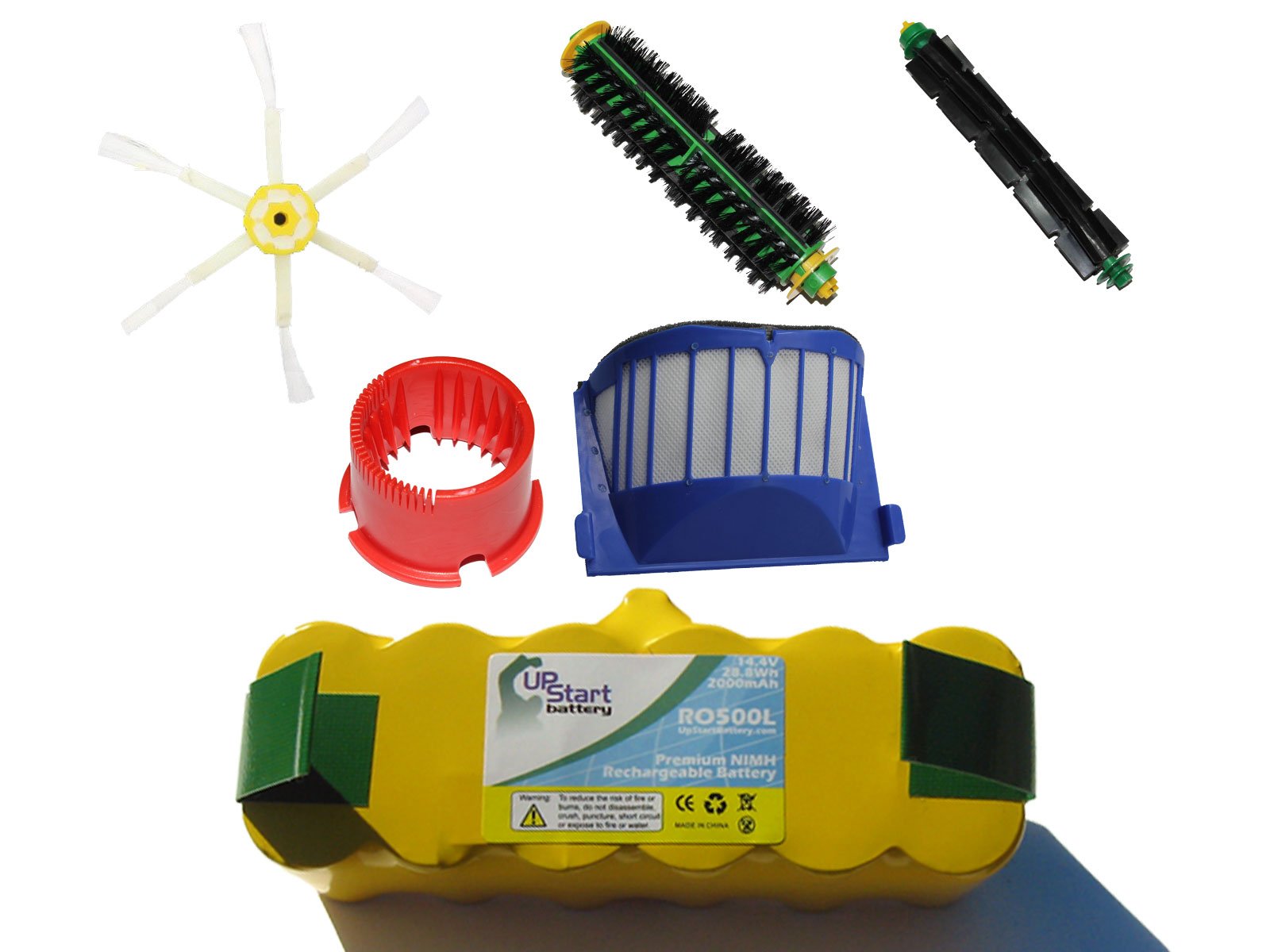 iRobot Roomba 545 Pet Series Replacement Parts Kit - 1 Battery, 1 AeroVac Filter, 1 Bristle Brush, 1 Flexible Beater Brush, 1 Side Brush, 1 Cleaning Tool | Compatible with Roomba 545, 550, 560, 570 | Perfect for Pet Hair Cleaning & Home Maintenance