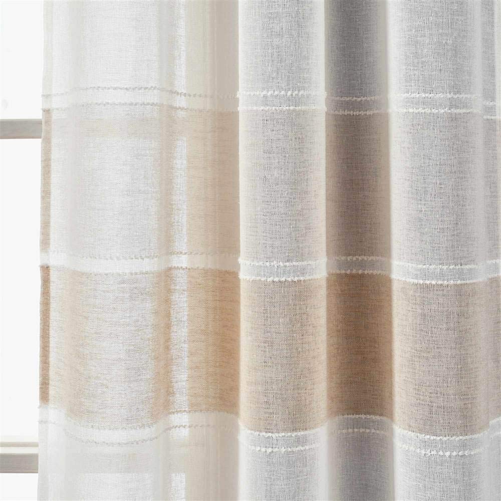 Lush Decor Beige Striped Sheer Curtains - 84