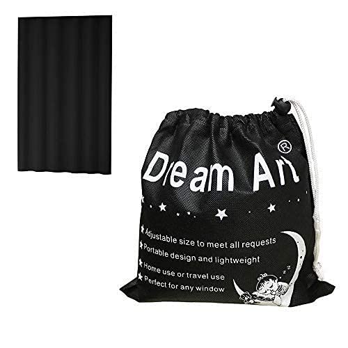 Dream Art Portable Blackout Curtain - Adjustable Blackout Shades with Suction Cups for Nursery, Kids Bedroom & Travel - Black, 51x71 Inches (130x180cm) - Perfect for Light Control in Baby Rooms, Daytime Naps & Hotel Stays