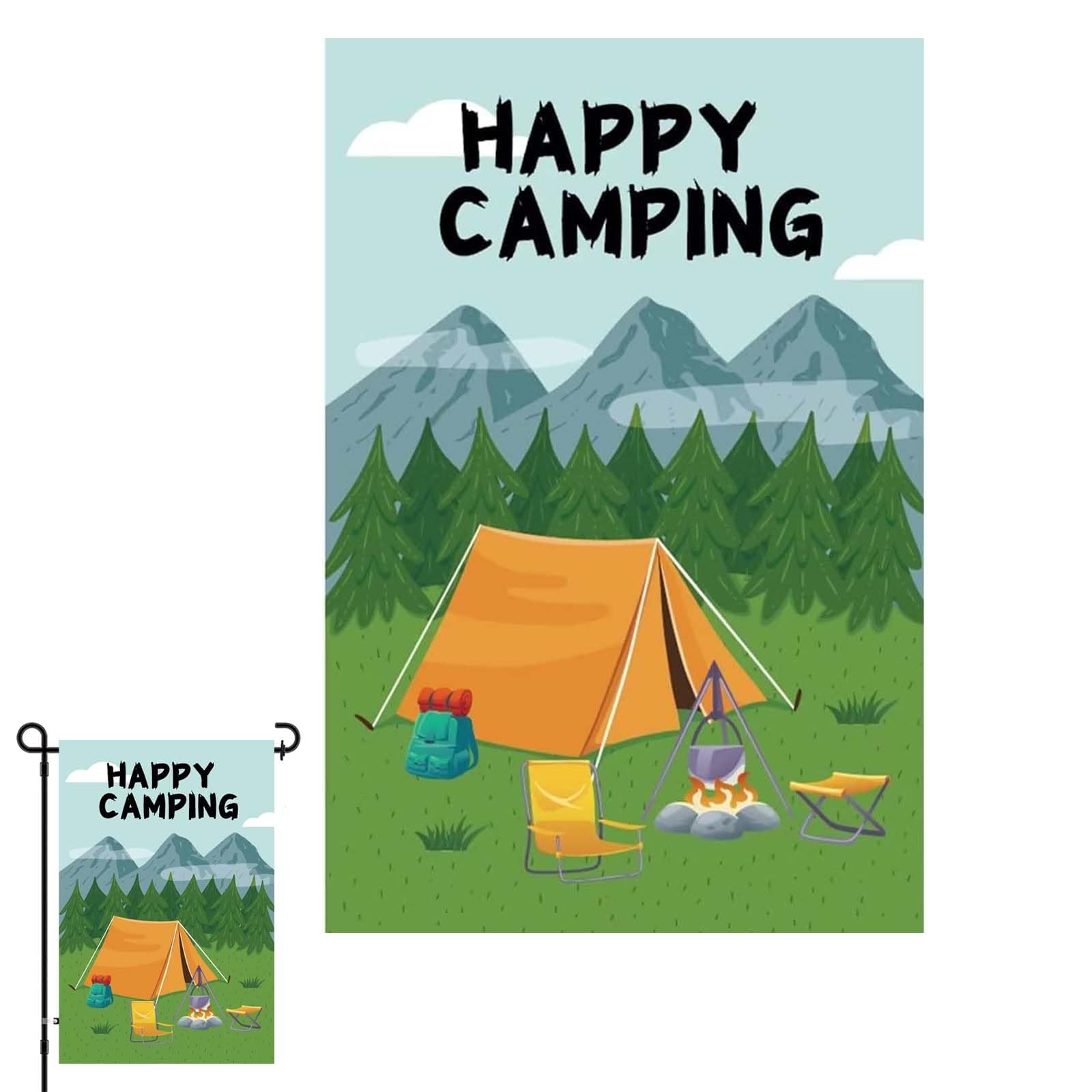 CHUYE Camper Camping Garden Flag - 12×18 Inch Outdoor Decorative Banner for RV, Trailer & Backyard - Perfect Novelty Gift for Camping Enthusiasts | Ideal for Patio, Garden & Campsite Decor