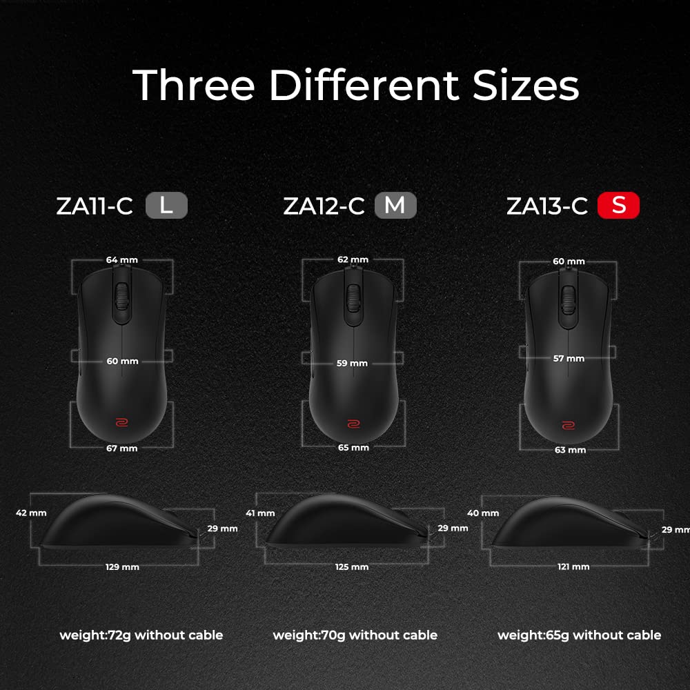 BenQ ZOWIE ZA13-C Symmetric Esports Gaming Mouse | Lightweight Design | Paracord Cable | Driver-Free | Small Size | Perfect for FPS, MOBA & Competitive Gaming
