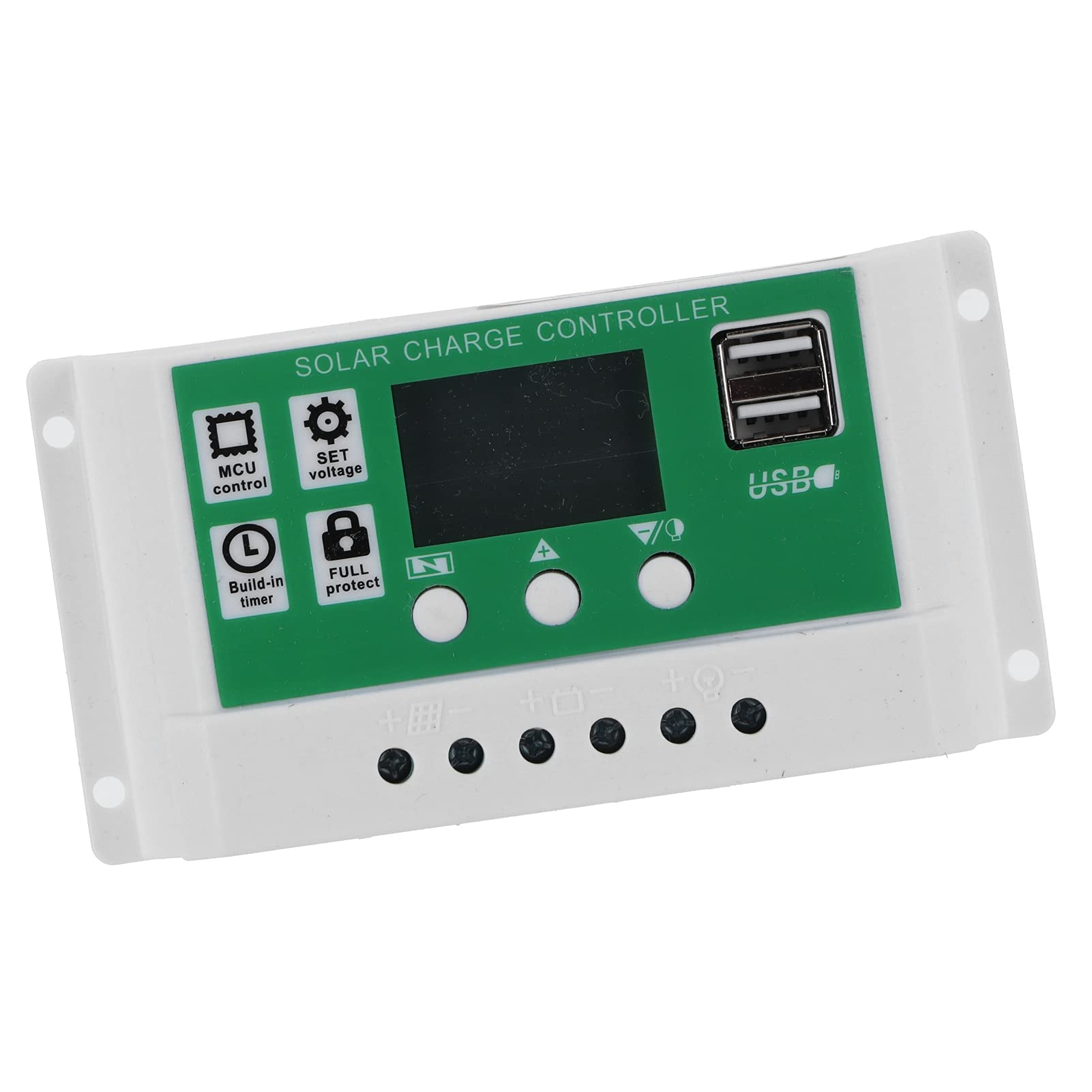 01 Solar Charge Controller - 12V/24V Auto-Switch Solar Panel Regulator with LCD Display, Overload & Short Circuit Protection for Home, RV, Boat, Industrial Use