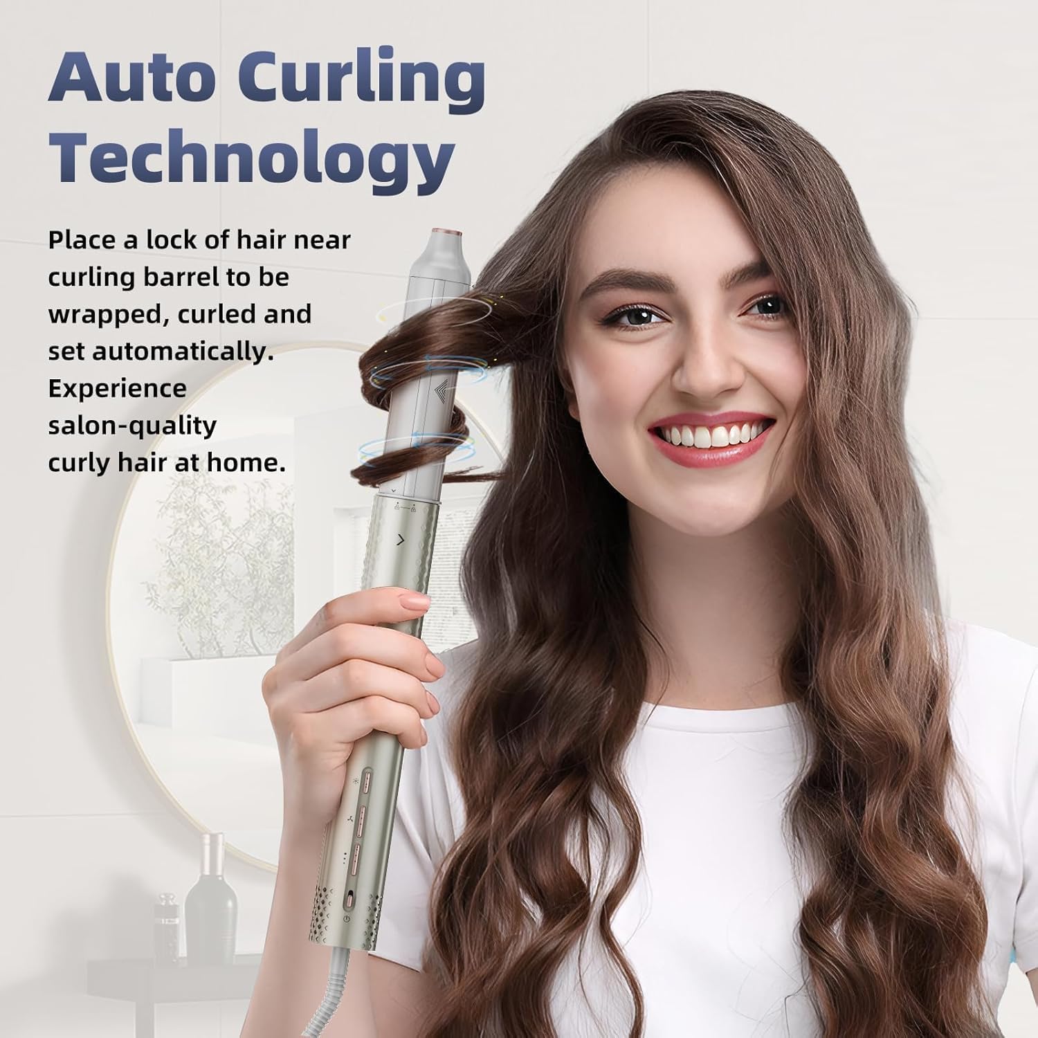 5-in-1 Hair Dryer Brush with Auto Curlers - 110,000 RPM Fast Drying Blow Dryer Replacement for Shark | Magic Air Styler for Volumizing, Straightening & Curling | Perfect for Salon-Quality Styling at Home