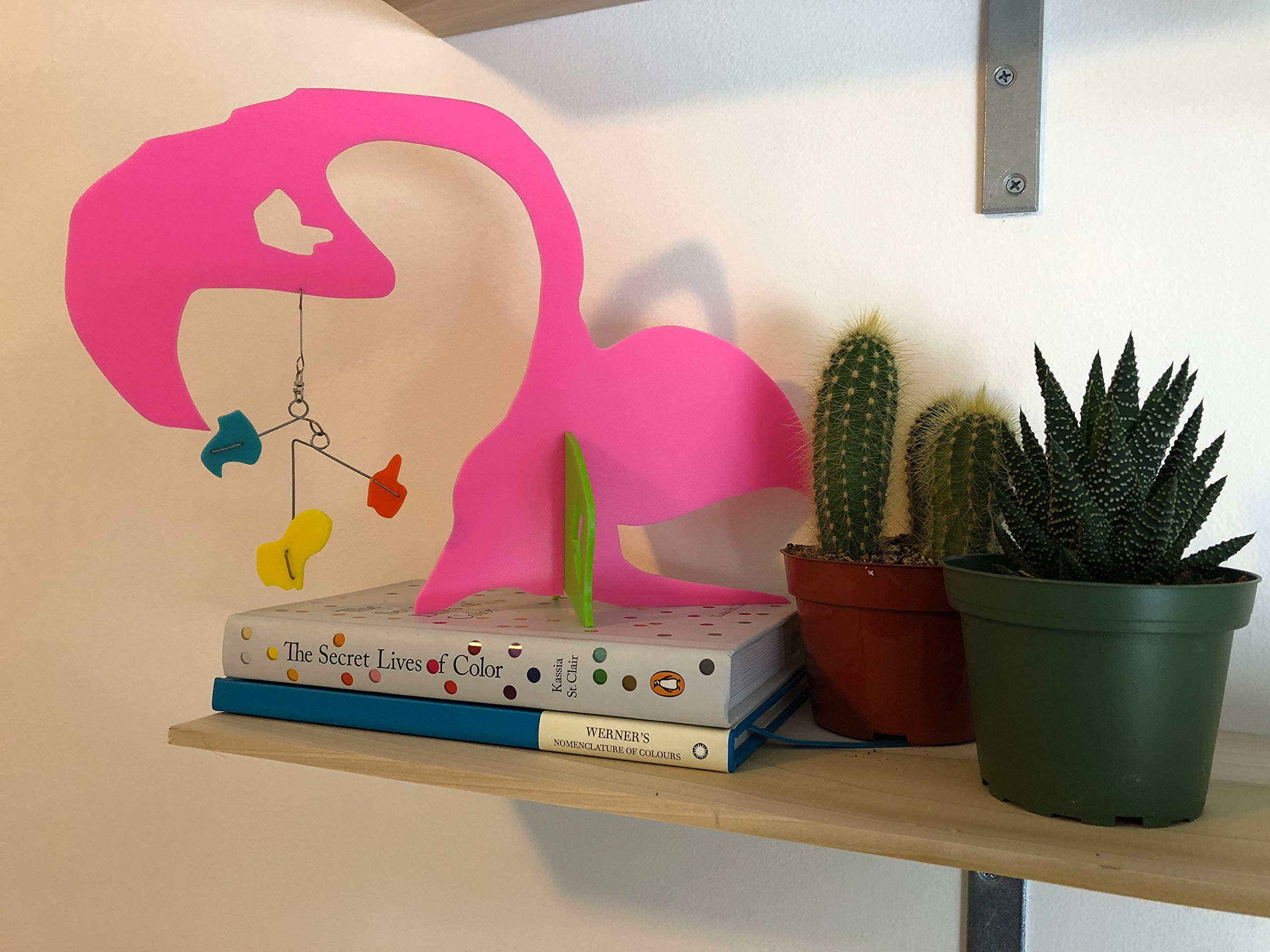 Abstract Modern Art Flamingo Bird Sculpture - Cute Animal Home Decor - Midcentury Modern Stabiles - Unique Gift for Art Lovers - Perfect for Living Room, Office, or Garden Decoration