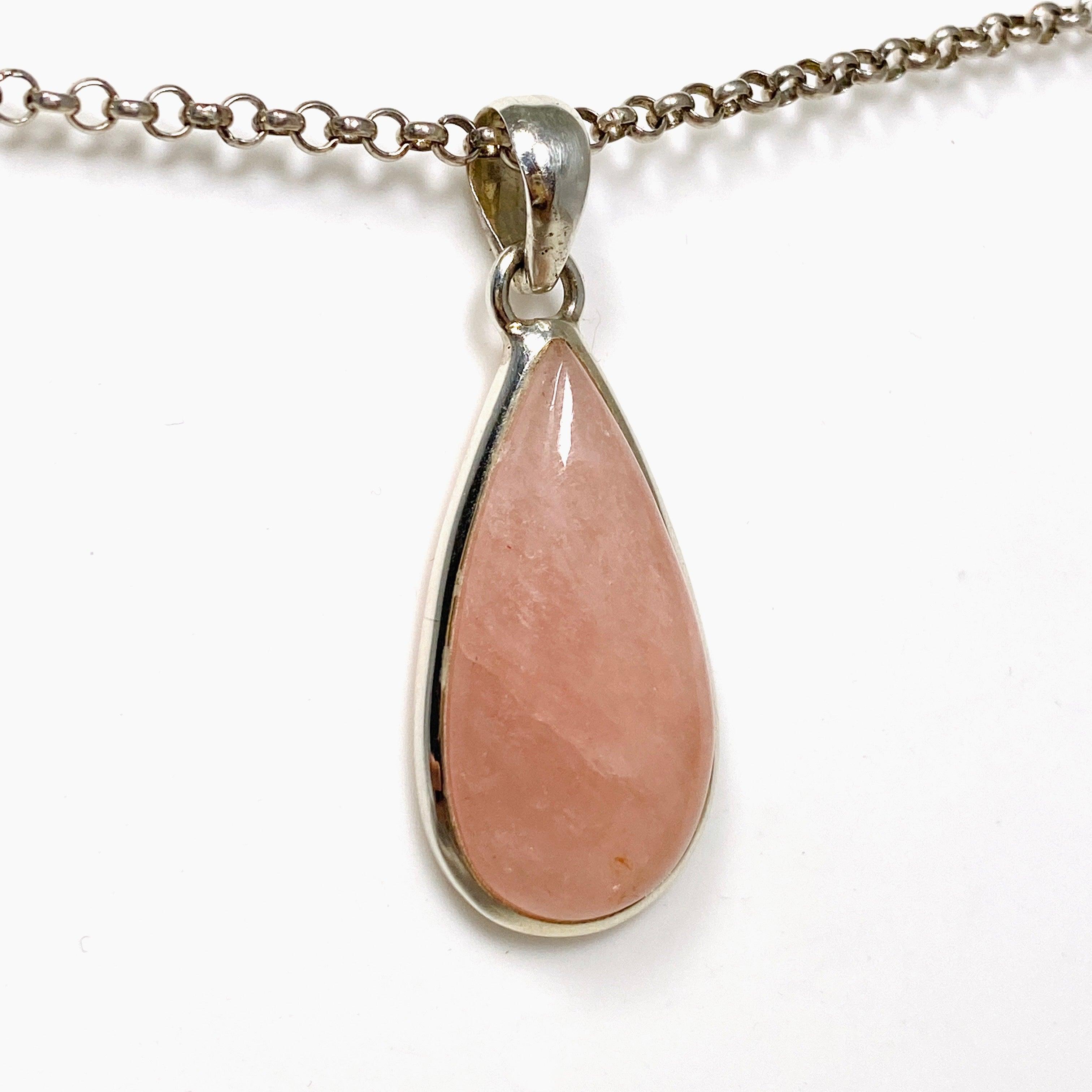 Morganite Teardrop Pendant Necklace - 14K Rose Gold Gemstone Jewelry for Women | Perfect for Weddings, Anniversaries & Romantic Gifts
