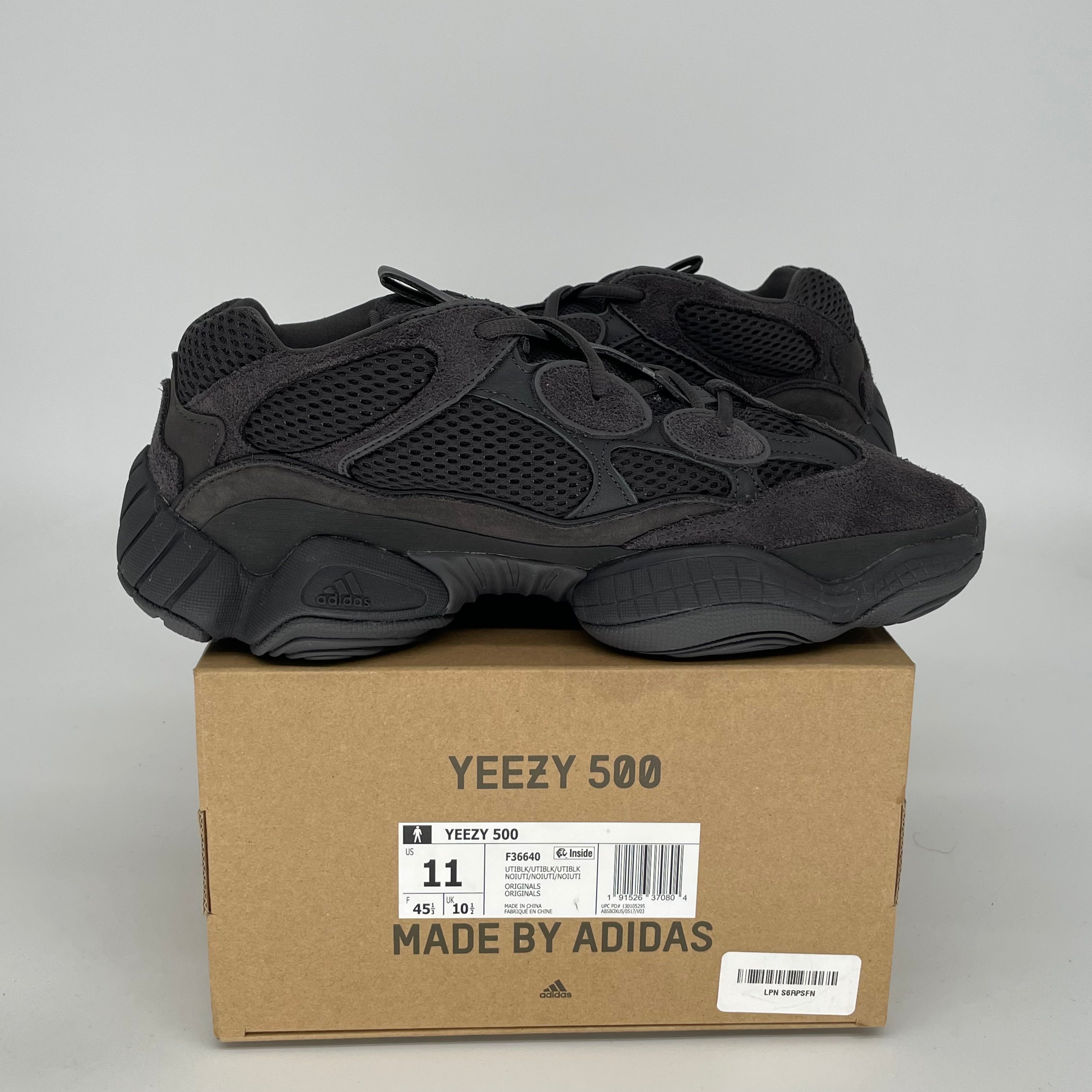 Adidas Yeezy 500 Utility Black Men's Sneakers - Size 11 US (F36640) | Comfortable Running Shoes for Casual Wear & Street Fashion