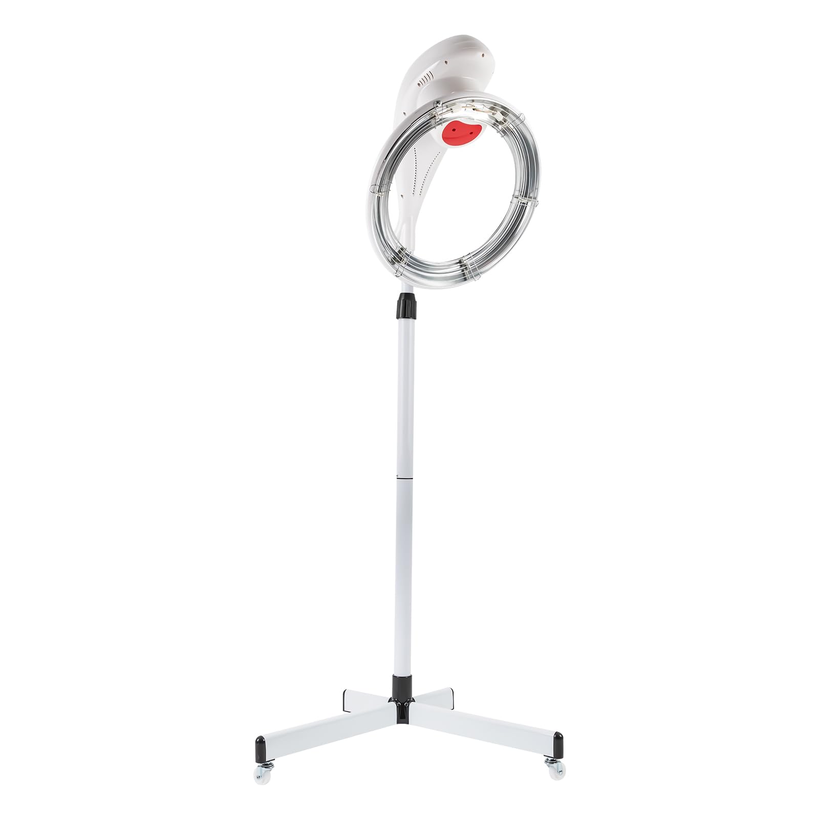 Professional Hair Dryer Accelerator with Rolling Base - 6 Speed & Heat Settings for Salon & Home Use - Ionic Conditioning & Perm Styling Tool (White) - Perfect for Blowouts, Curling & Hair Treatments
