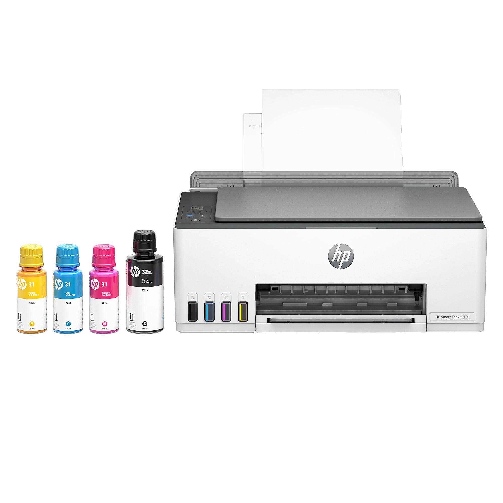 HP Smart Tank 5101 Wireless All-in-One Ink Tank Printer with 2 Years of Ink Included - Print, Scan, Copy - Best for Home & Office Use - Refillable Ink Tank System (1F3Y0A) - Perfect for Remote Work, School Projects, and Small Business Printing Needs