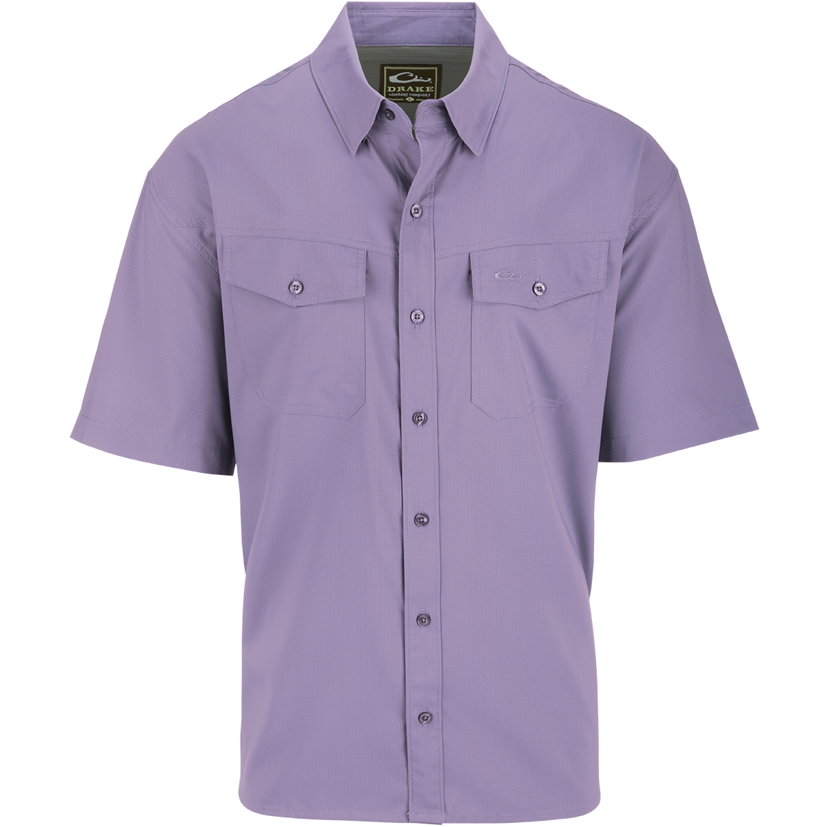 Men's Travel Solid Dobby Button Down Short Sleeve Shirt - Casual Summer Business Casual Shirt for Outdoor Travel, Office & Vacation