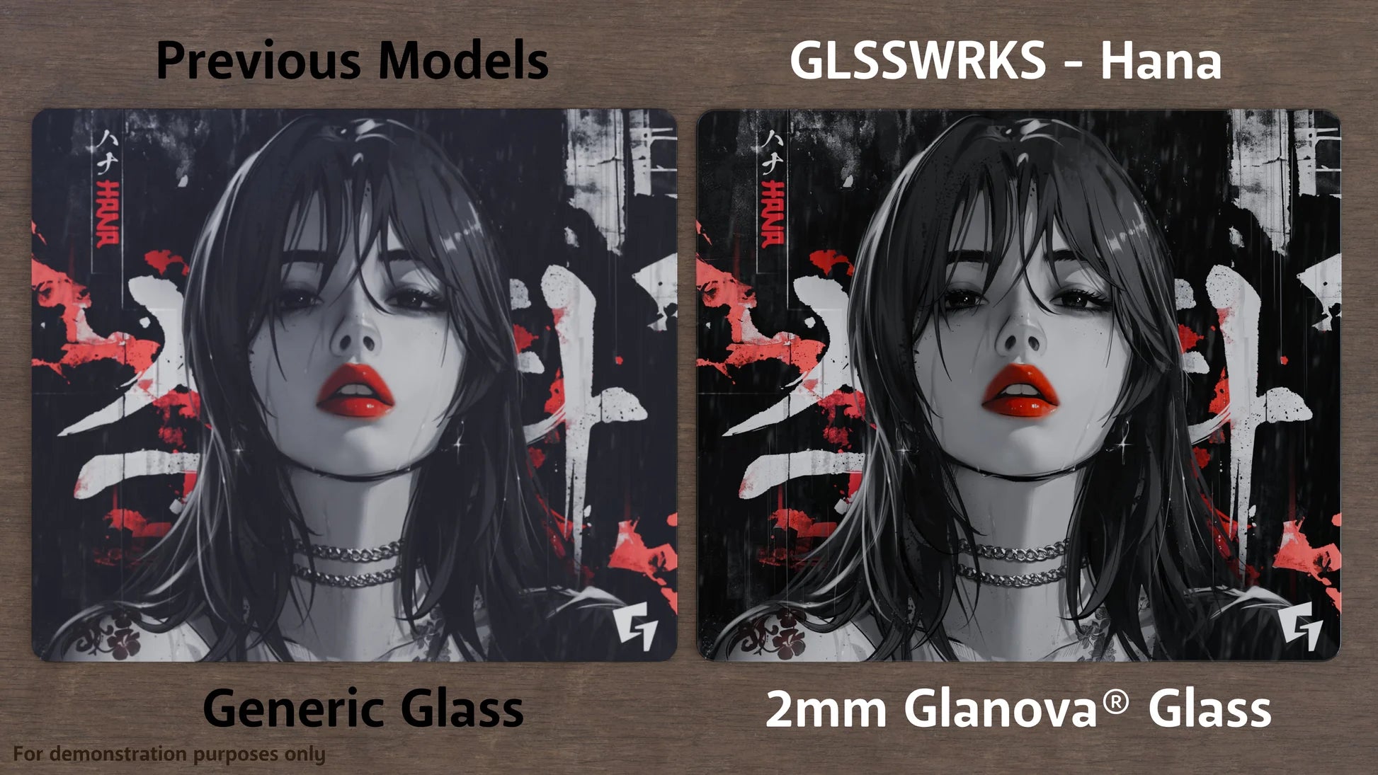 GLSSWRKS Hana Glass Mouse Pad - Ultra Smooth Gaming & Office Mousepad with Non-Slip Base for PC, Laptop, Mac - Perfect for Work, Gaming & Graphic Design