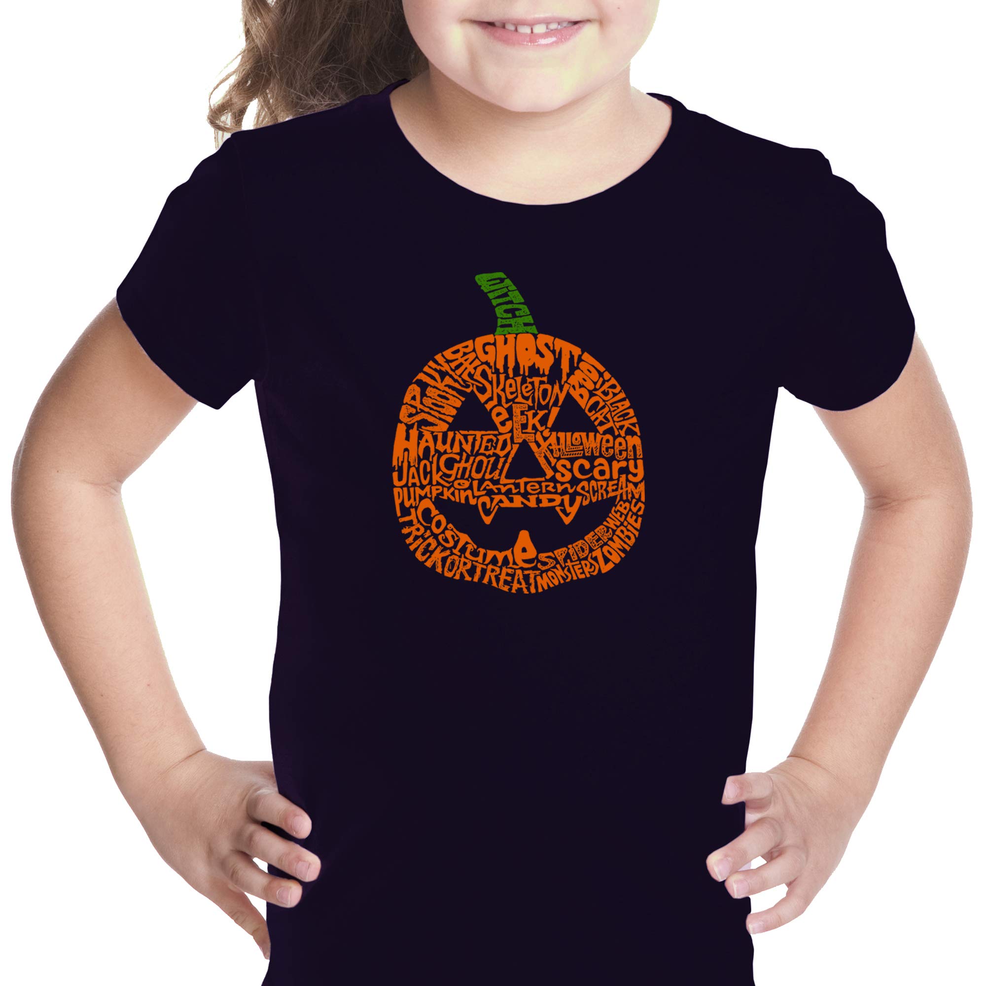 LA Pop Art Girl's Word Art T-Shirt - Pumpkin Spice Graphic Tee | Trendy Fall Fashion for Women | Perfect for Coffee Dates, Autumn Outings & Instagram Photos