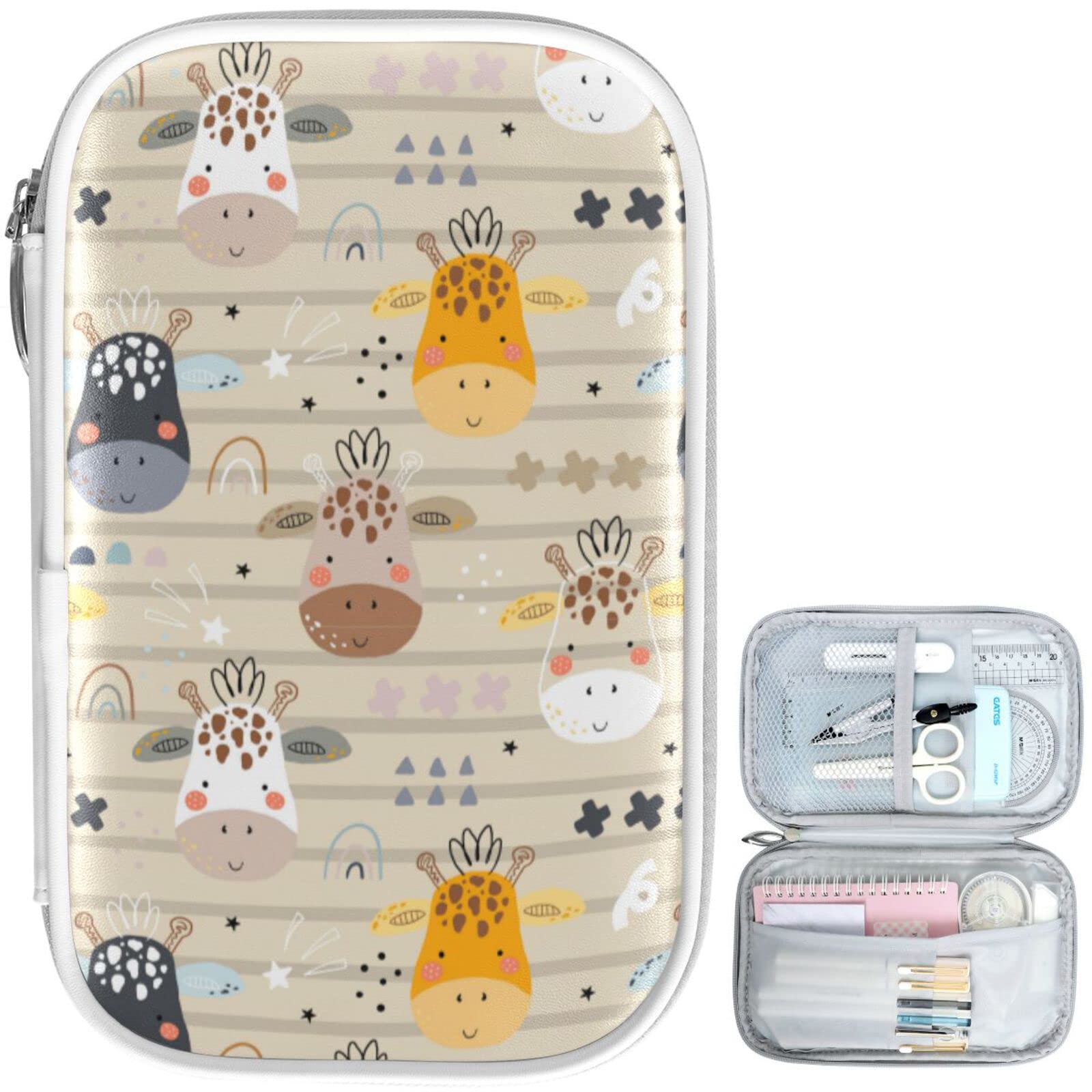 ZZKKO Cute Giraffe Pencil Case - Zippered School Supply Organizer for Pens, Pencils & Stationery | Perfect Pouch for School, Office & Travel | Makeup Bag & Cosmetic Pouch Alternative