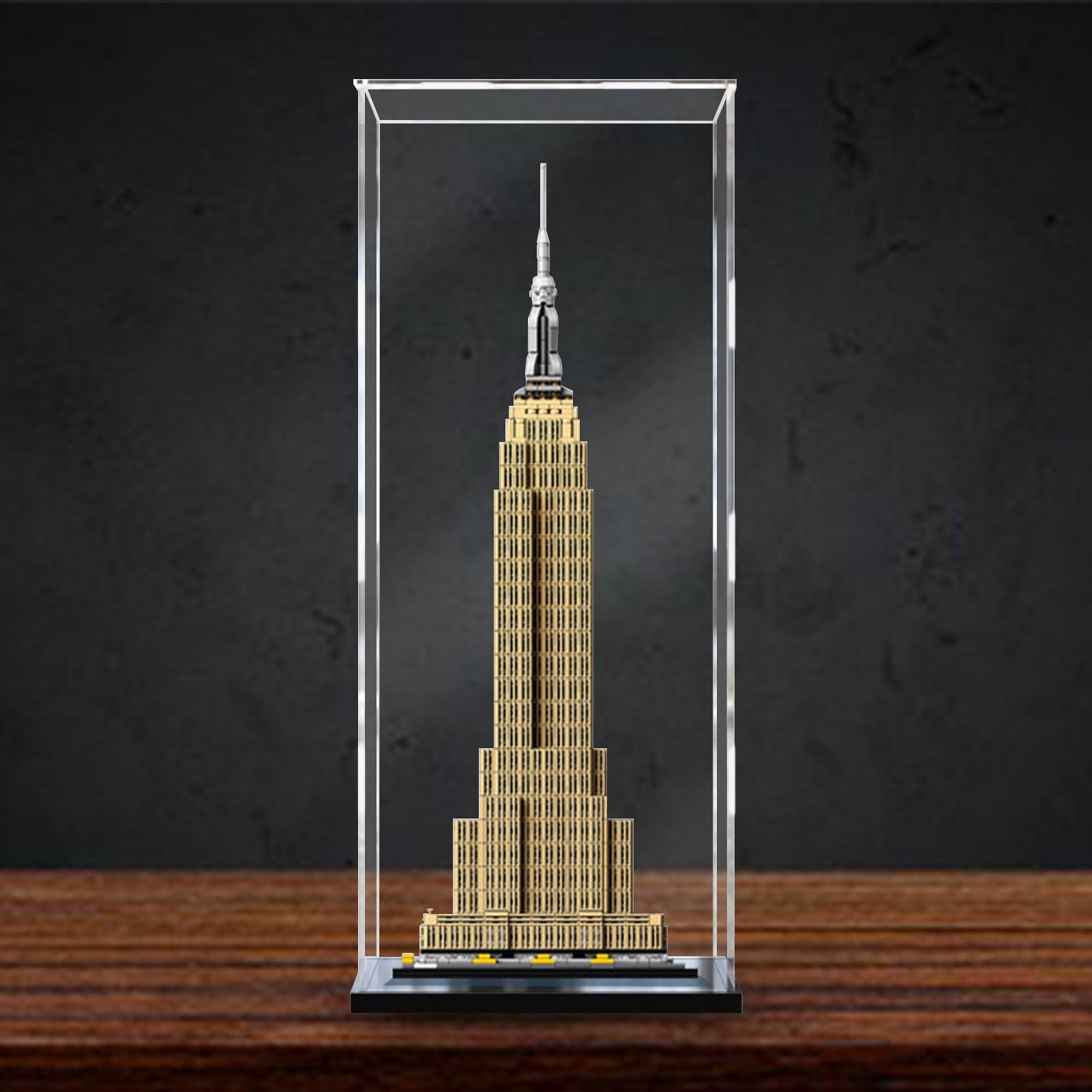 Lego Architecture Empire State Building 21046 Display Case - Premium Acrylic Showcase for Collectible Models - Perfect for Home Decor, Office Display & Gift Presentation
