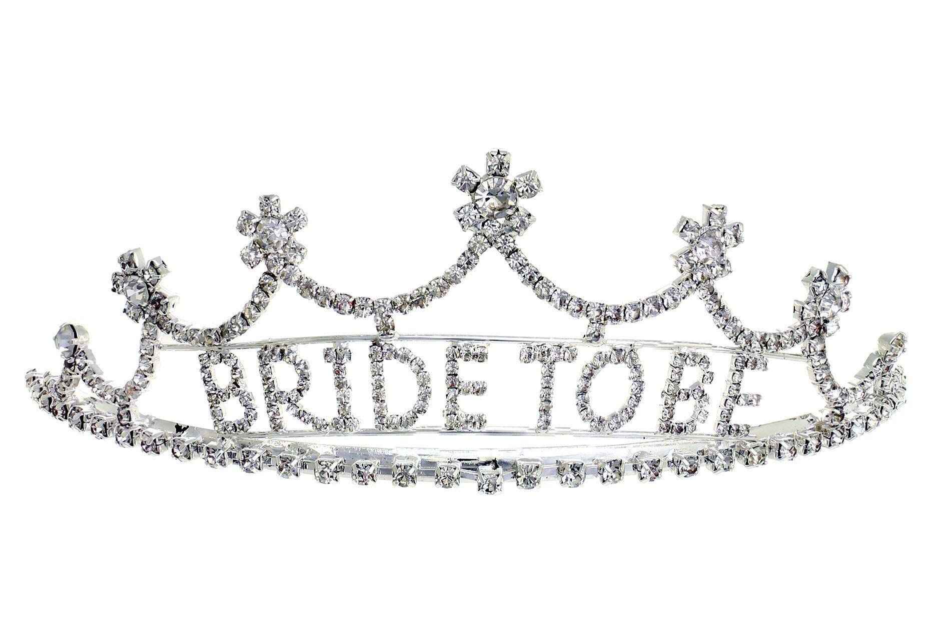 Elegant Silver Bridal Tiara for Bride to Be – Perfect for Wedding, Bridal Shower & Bachelorette Party | Sparkling Hair Accessory for Bride, Princess Theme & Special Occasions