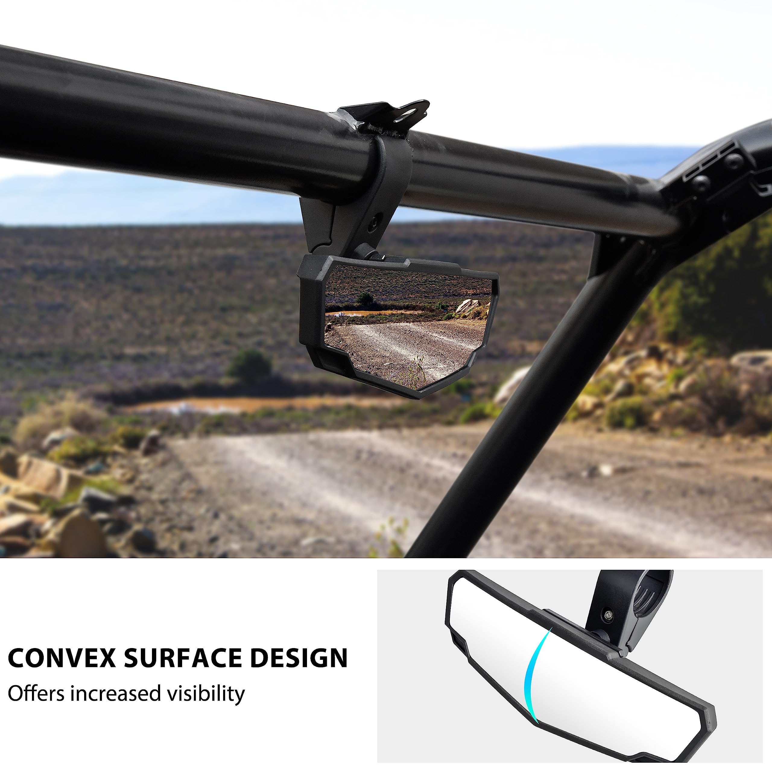 Premium Convex Center Rear View Mirror for Honda Talon 1000X 1000R 1000X4 (2019-2024) - SAUTVS Wide Angle Rearview Mirror Accessories for Enhanced Off-Road Visibility & Safety